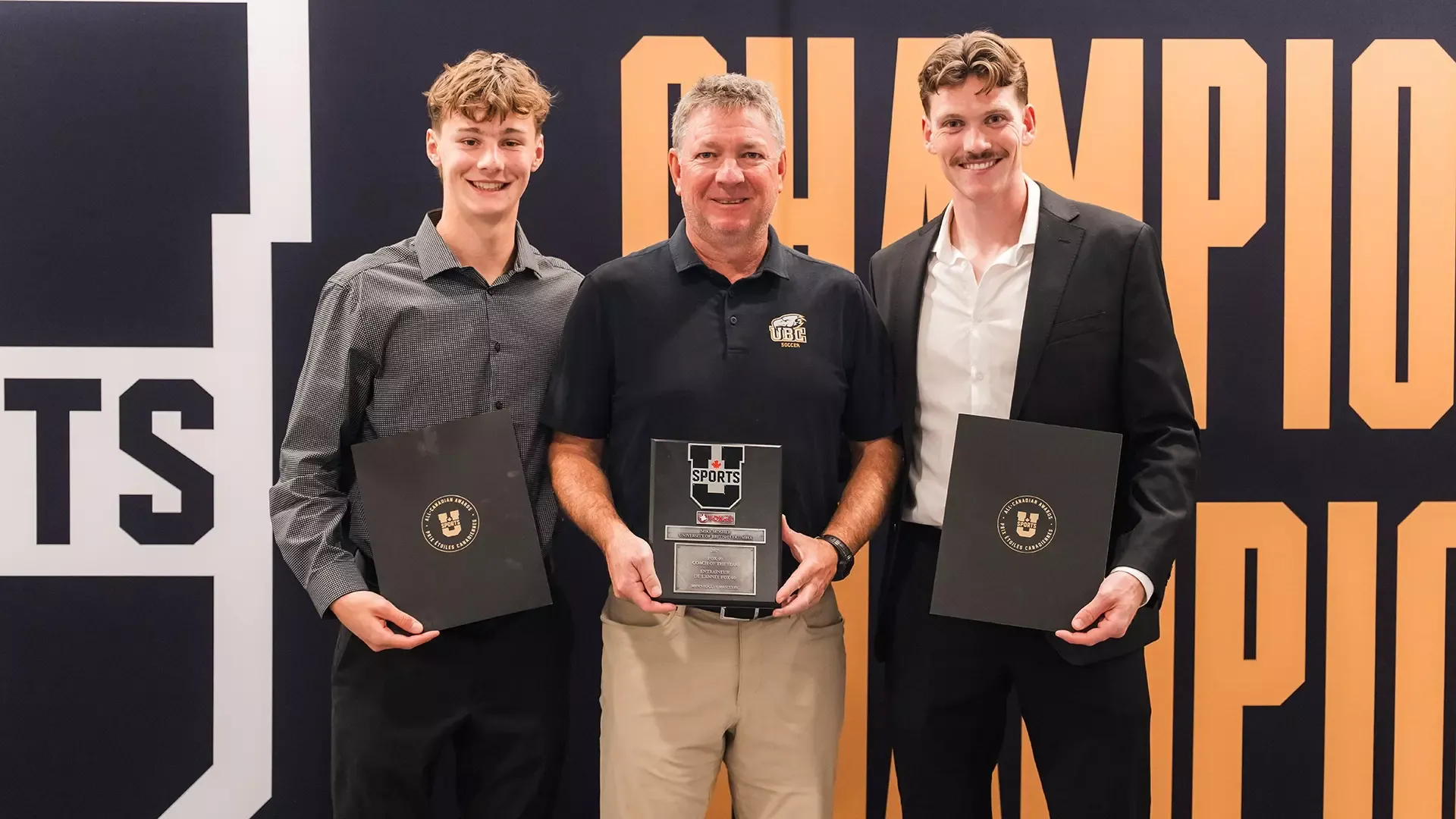 Nico Nadeau, Mike Mosher, Eric Lajeunsse at 2025 U SPORTS National Championship, Nov. 5, 2025