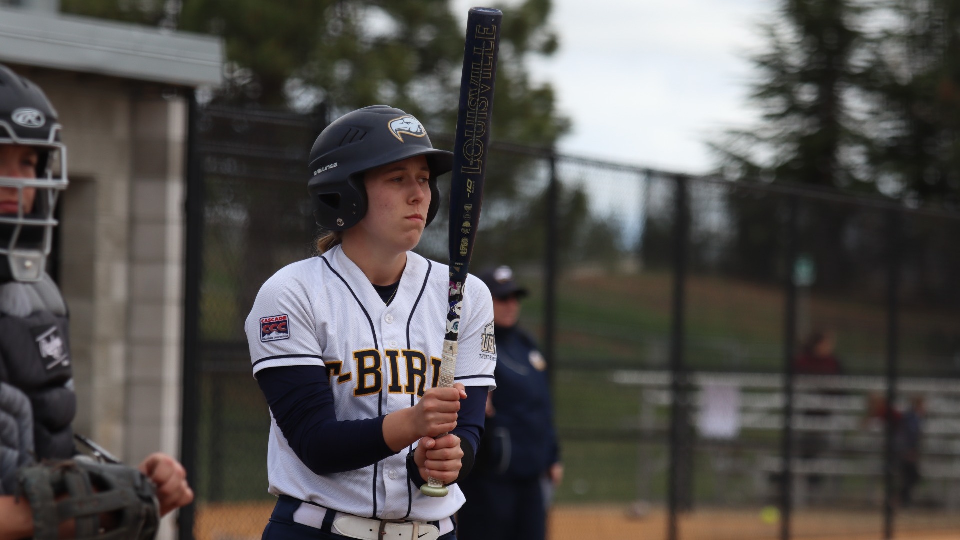 A UBC batter steadies herself before an at-bat