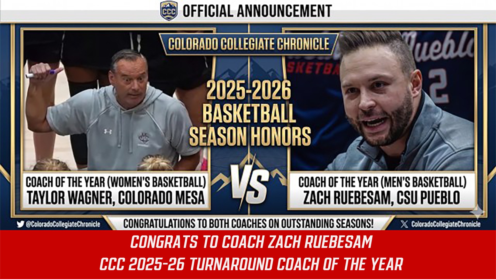 2026 CCC Basketball Coaches of the Year