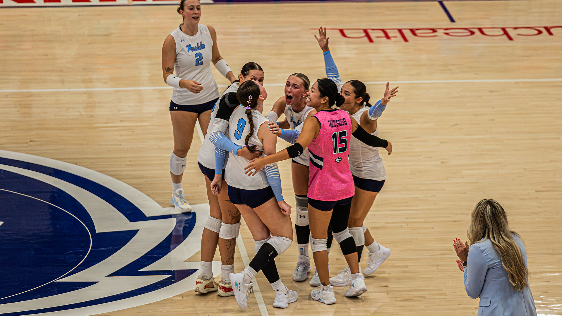 Volleyball Huddle Celebration