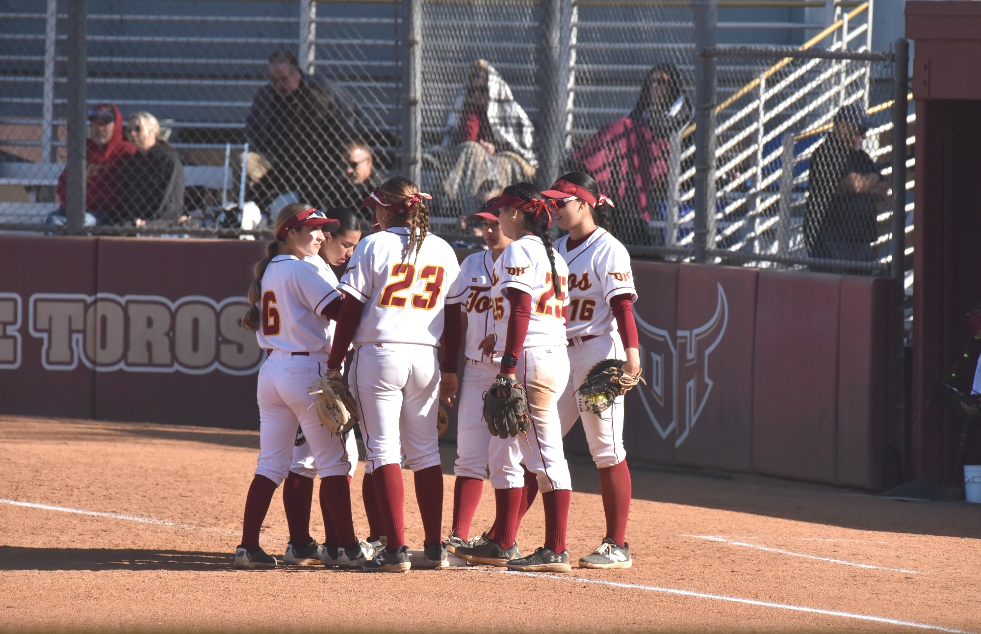 Softball huddle