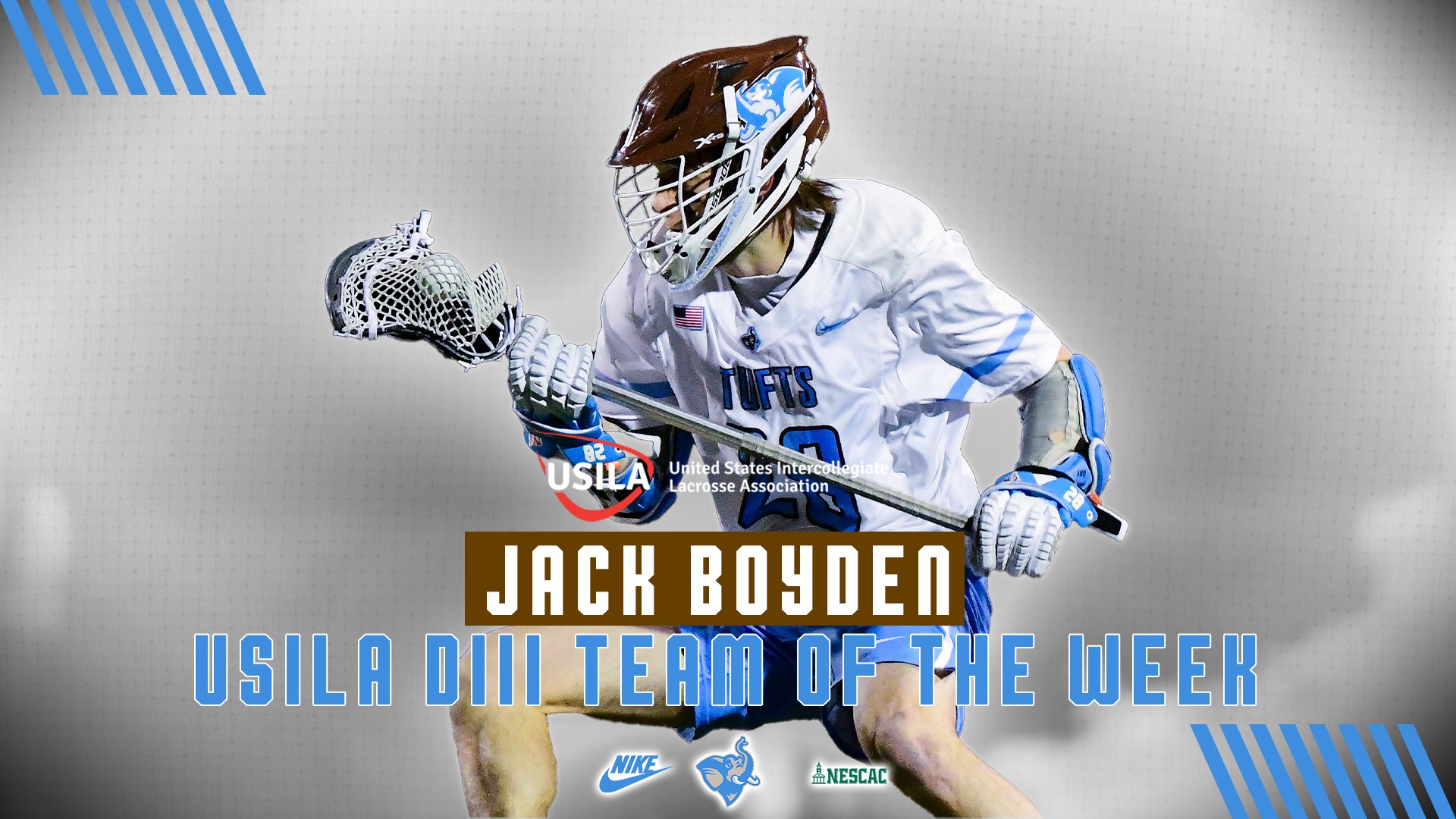 Boyden On USILA DIII Men's Lacrosse National Team of the Week Tufts