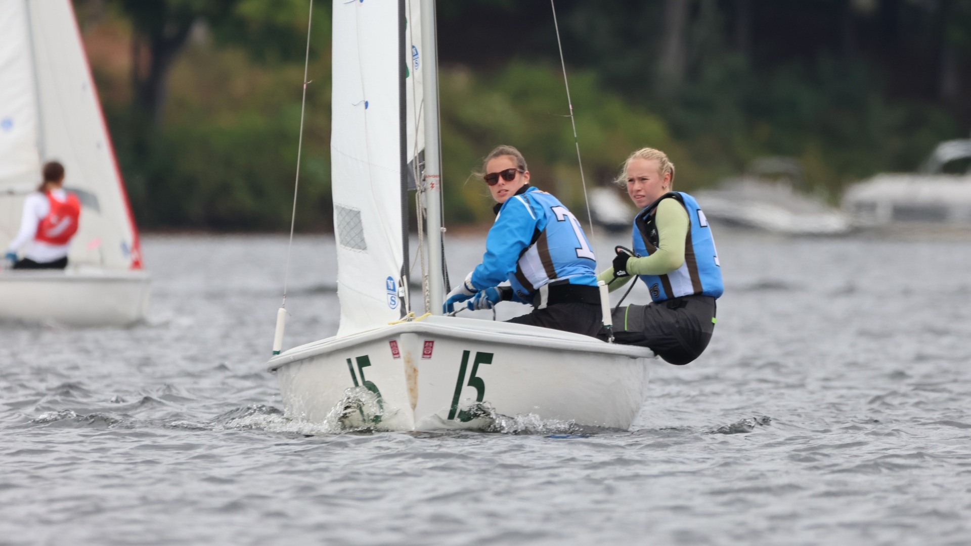 Sophia Hubbard and Lilly Ladd compete at Dartmouth.