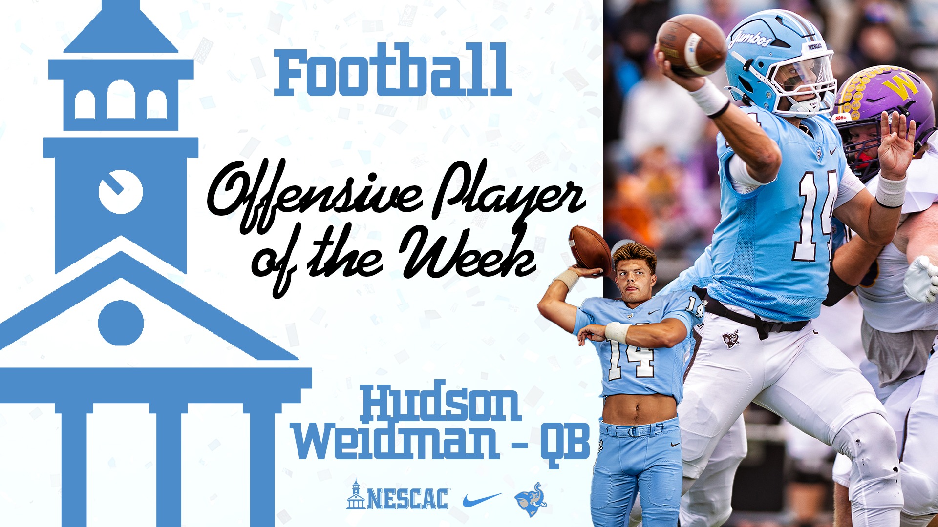 Football Weidman Offensive Player of the Week Graphic