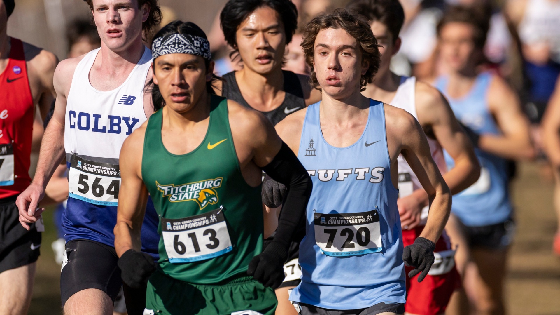 Amokrane Aouchiche runs second at the 2025 NCAA East Regional.