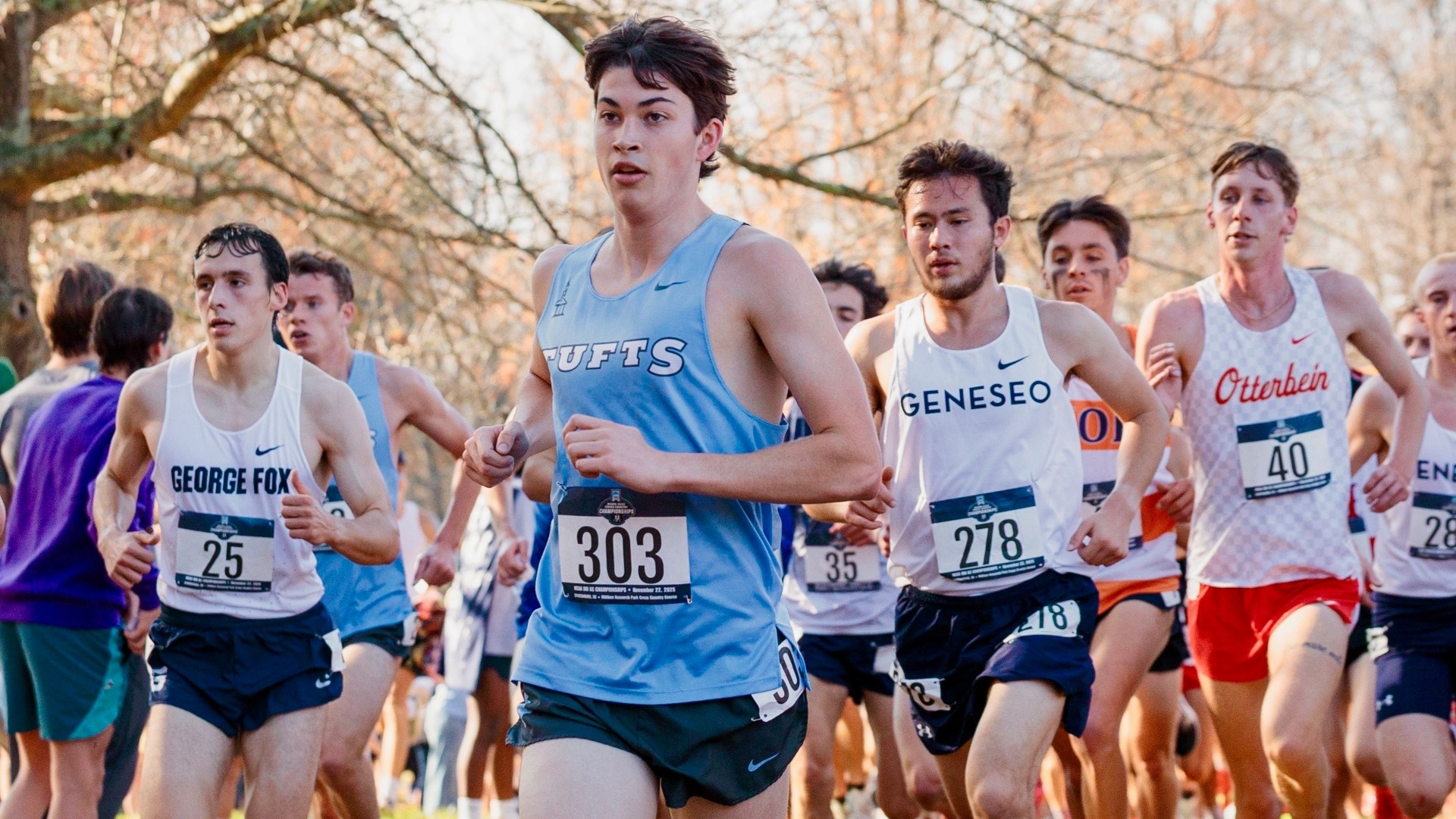 Cullen McCaleb competes for the Jumbos at the NCAA Championship meet.
