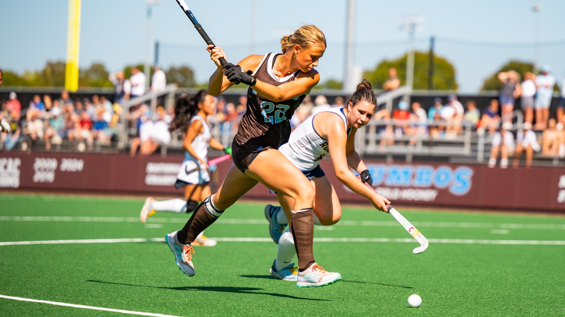 Hannah Biccard prepares to unleash a shot against Hamilton College.