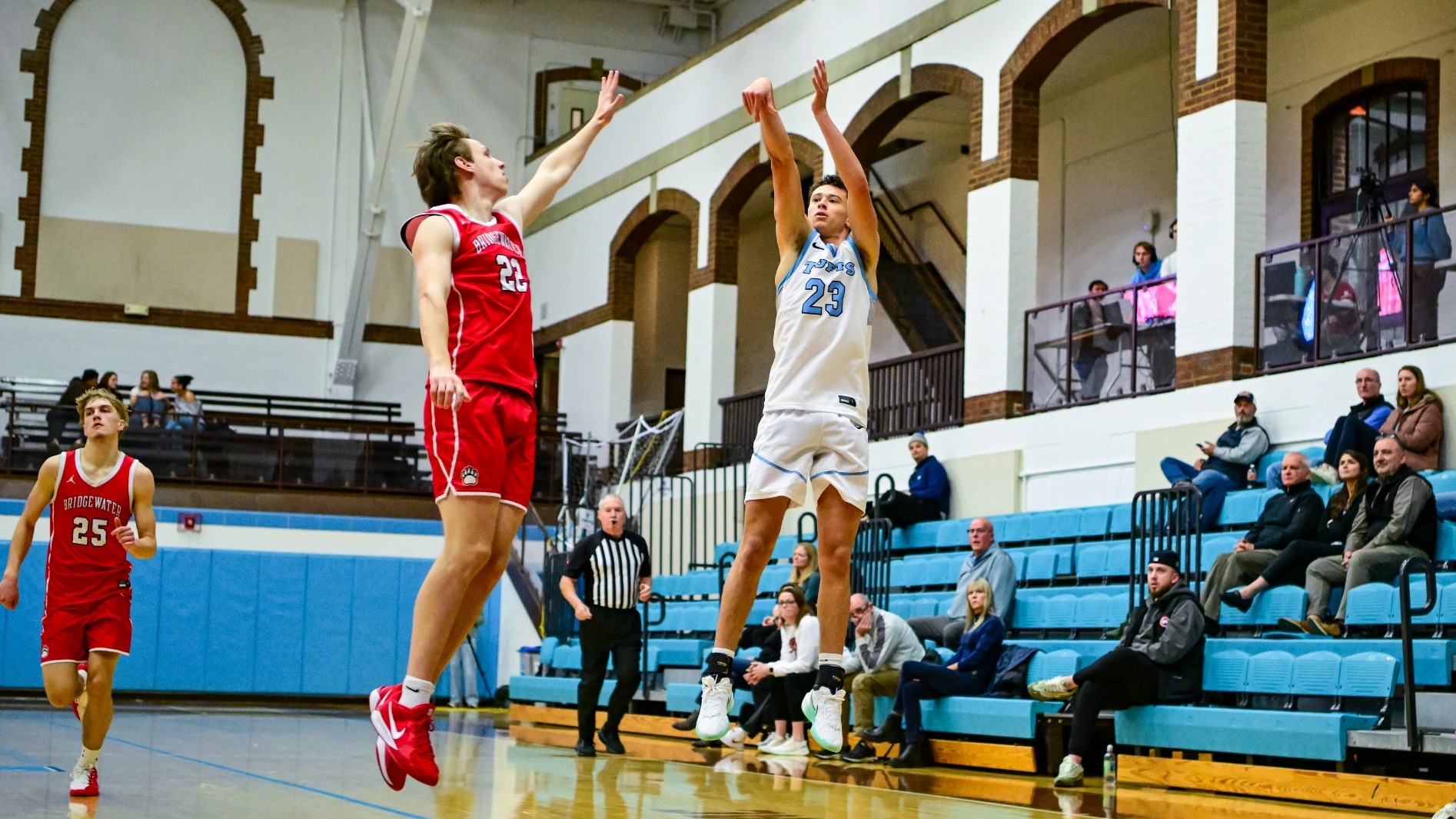 Isaac Friedman Makes Three-Pointer Against Bridgewater State December 3.
