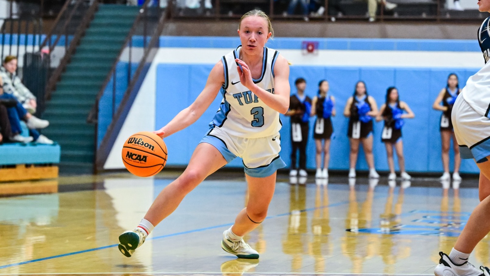 Stella Galanes Drives To The Rim Against Brandeis University December 6.