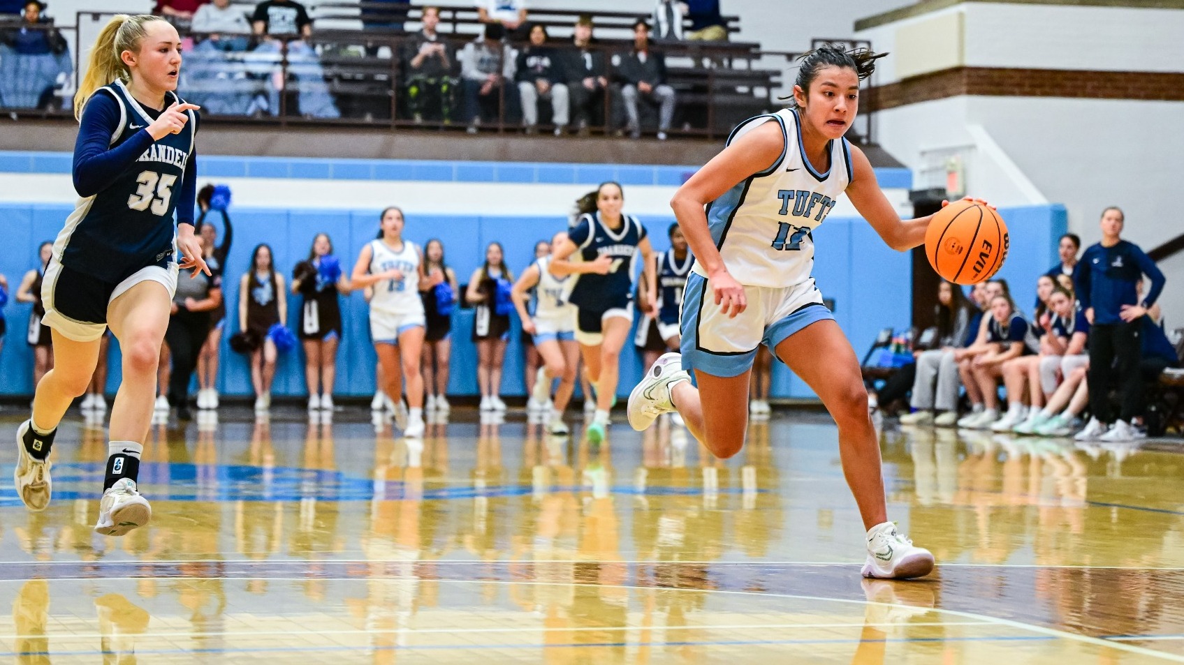 Annie Aspesi Dribbles Against Brandeis Saturday.