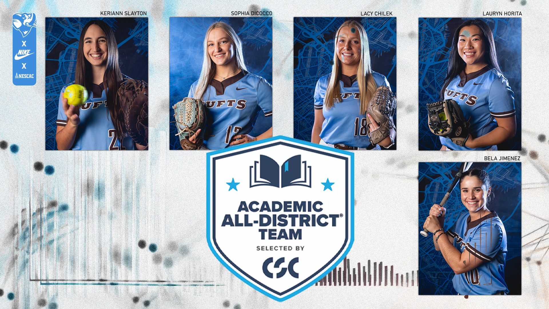 This is the graphic for the 2025 Softball Academic All-District Team.