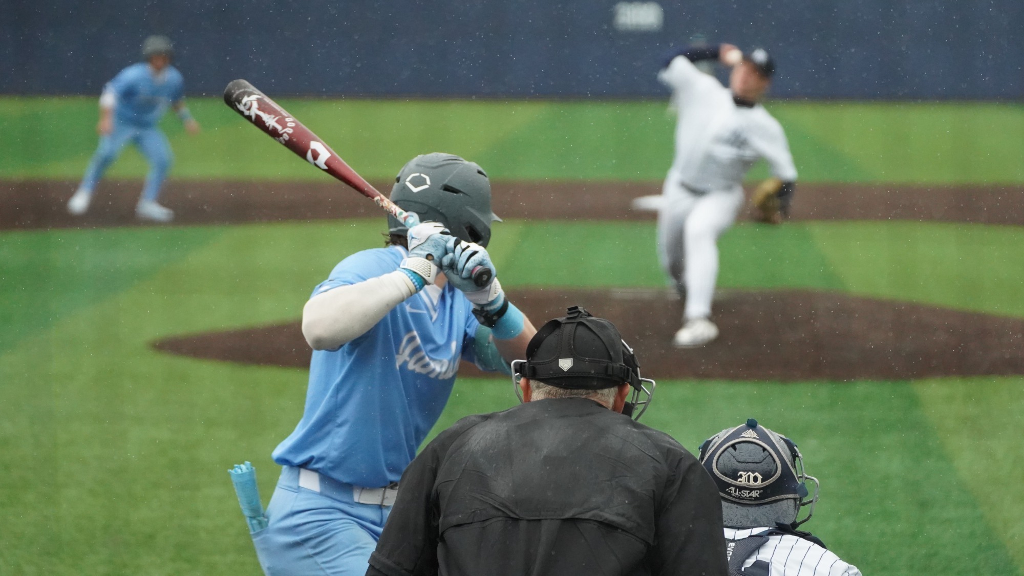 Fleckner battles the Panthers during a rainy AB