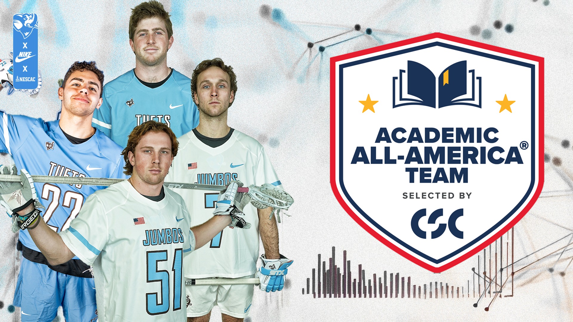 This is the graphic for the Men's At-Large Academic All-American Tufts recipients.