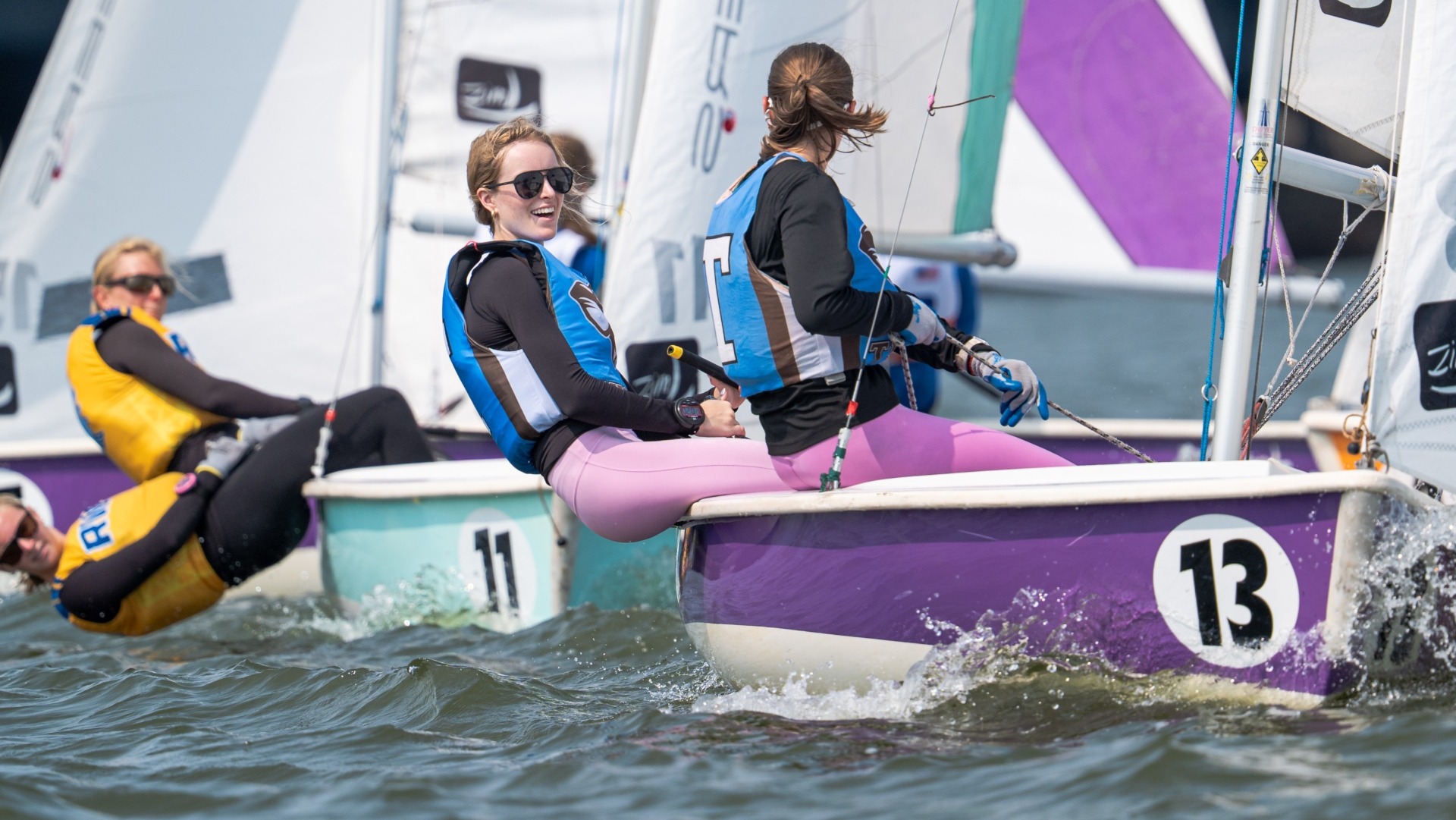Maddie Janzen and Lilly Ladd compete at the Toni Deutsch regatta.