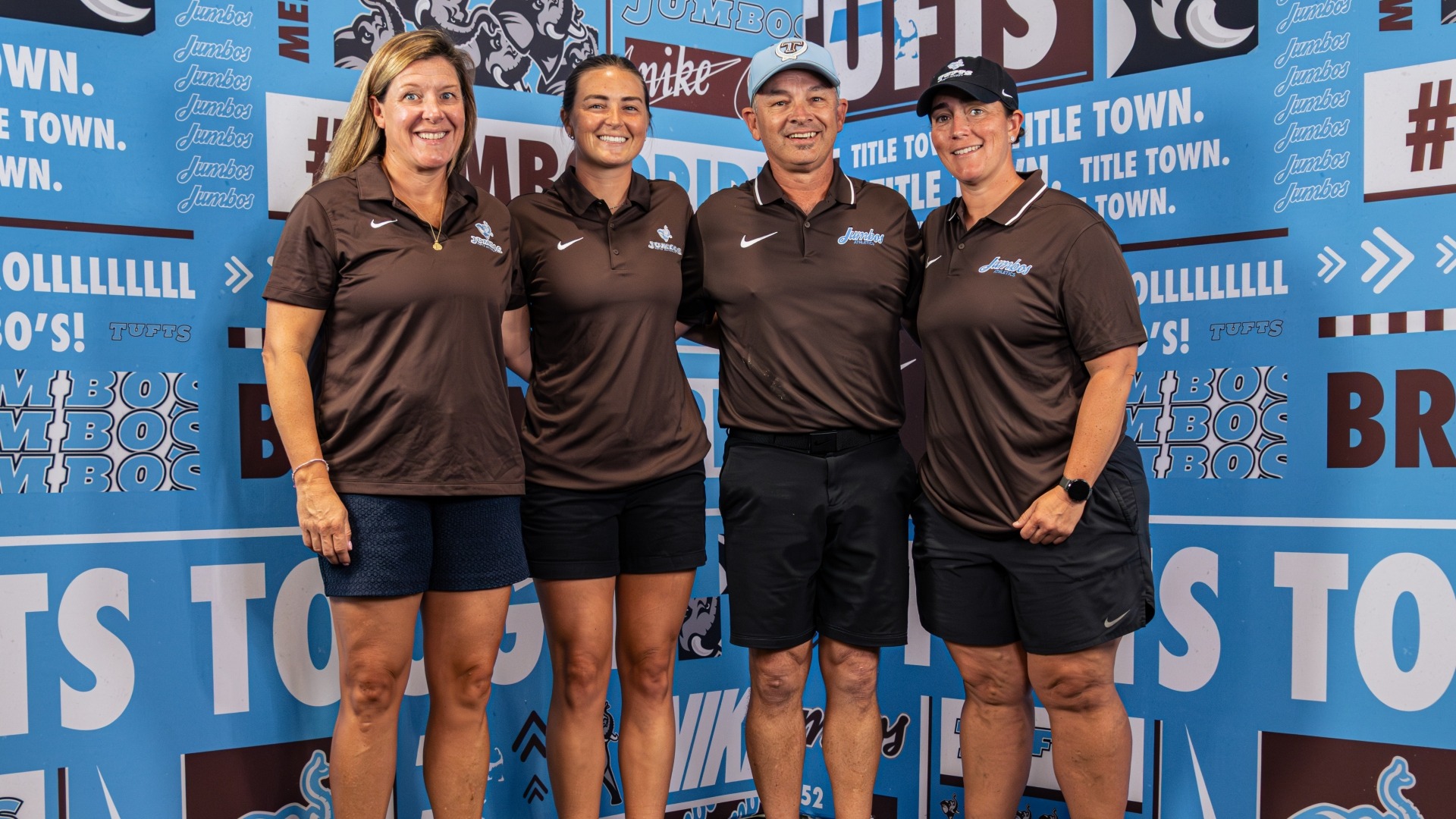 The field hockey coaches pose for a photo during the team's Media Day.