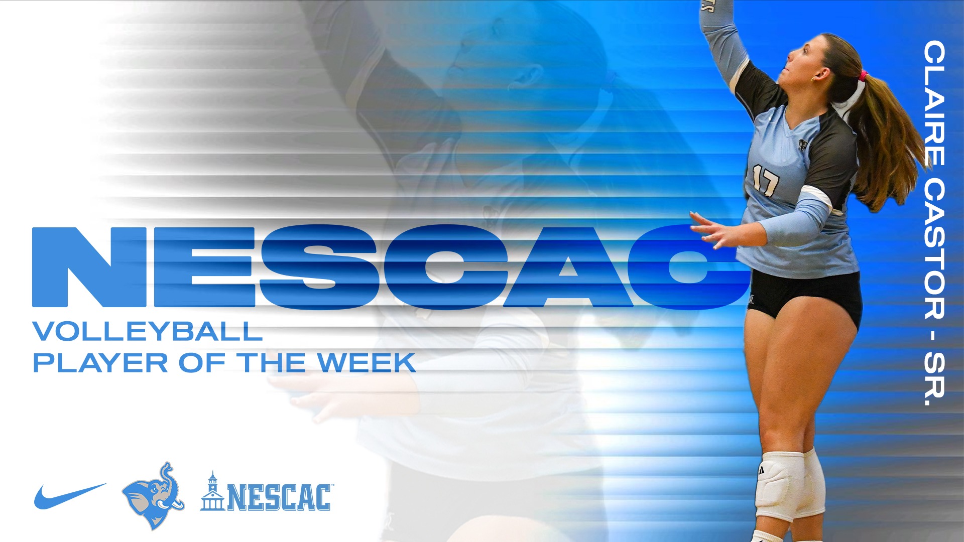 Clare Castor Graphic for NESCAC Volleyball Player of the Week