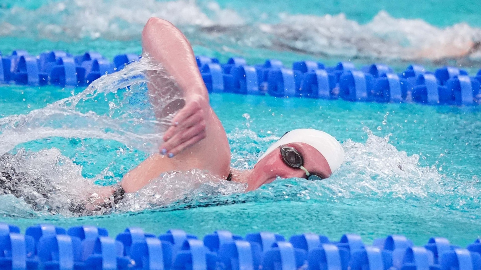 Madeleine Dunn competes in the 500 freestyle at the 2025 NCAA Championships.