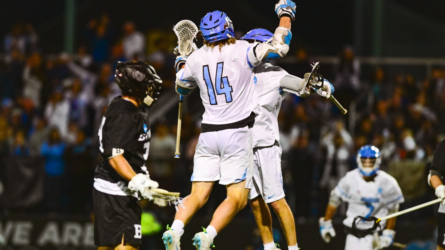 Garrett Kelly Celebrates With Brooks Hauser Against Bowdoin In NCAA Semifinals.