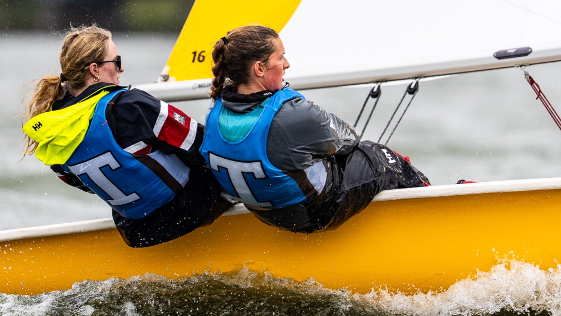 Maddie Janzen and Amelia Traver compete at the ACC Regatta.