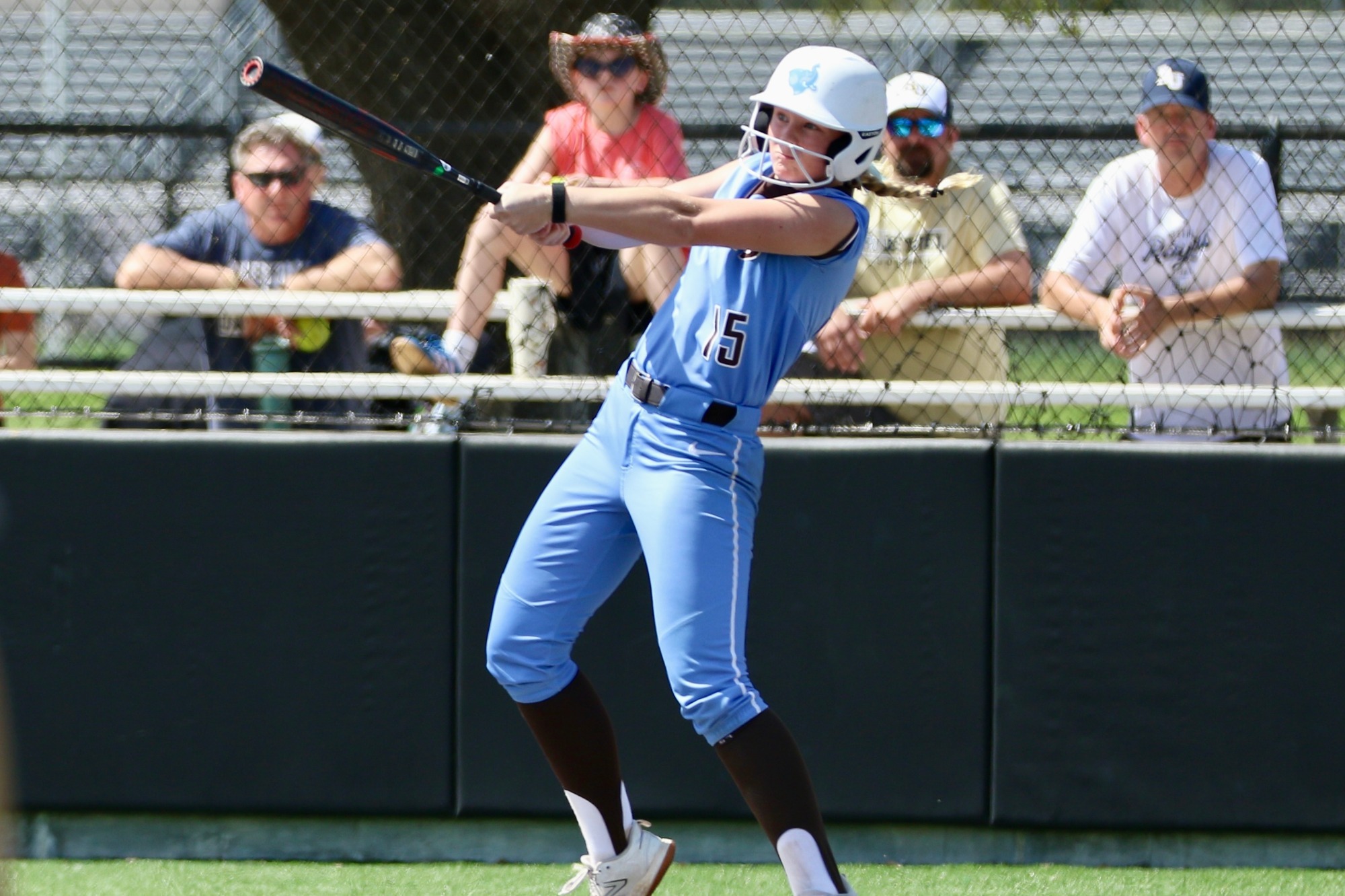 Ella Malin takes a swing during the team's trip to North Carolina.