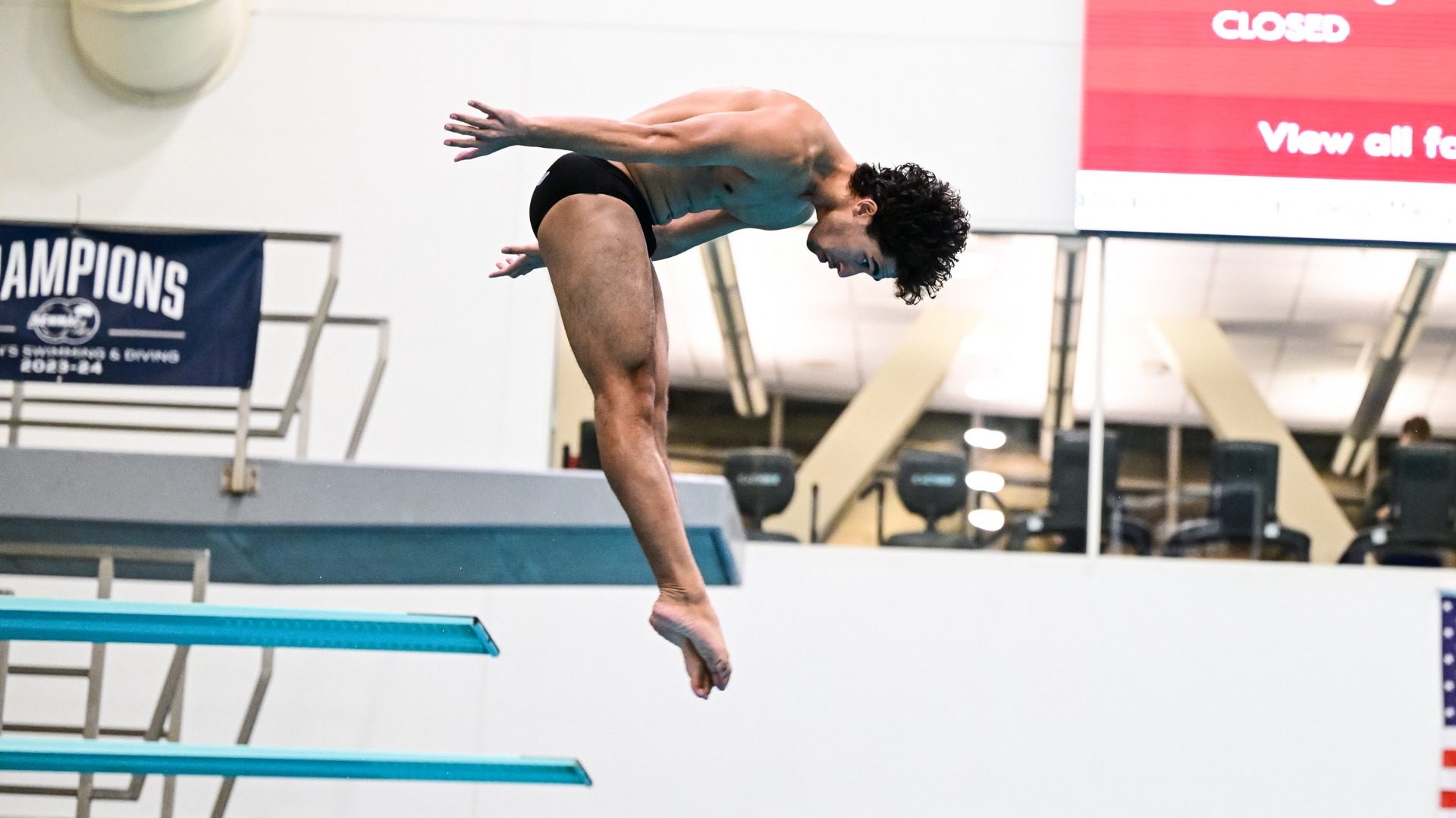 Diver Jay Wilkinson competes in a meet at MIT.