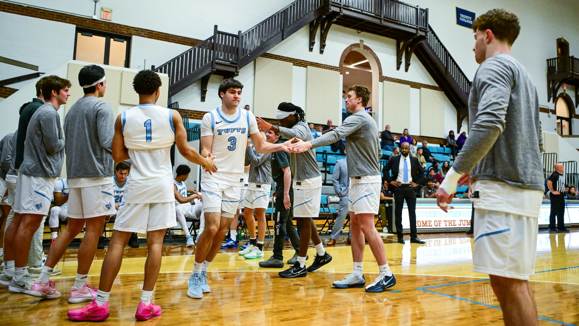 Men's Basketball Starting Lineups are Announced Prior to Williams College Game.