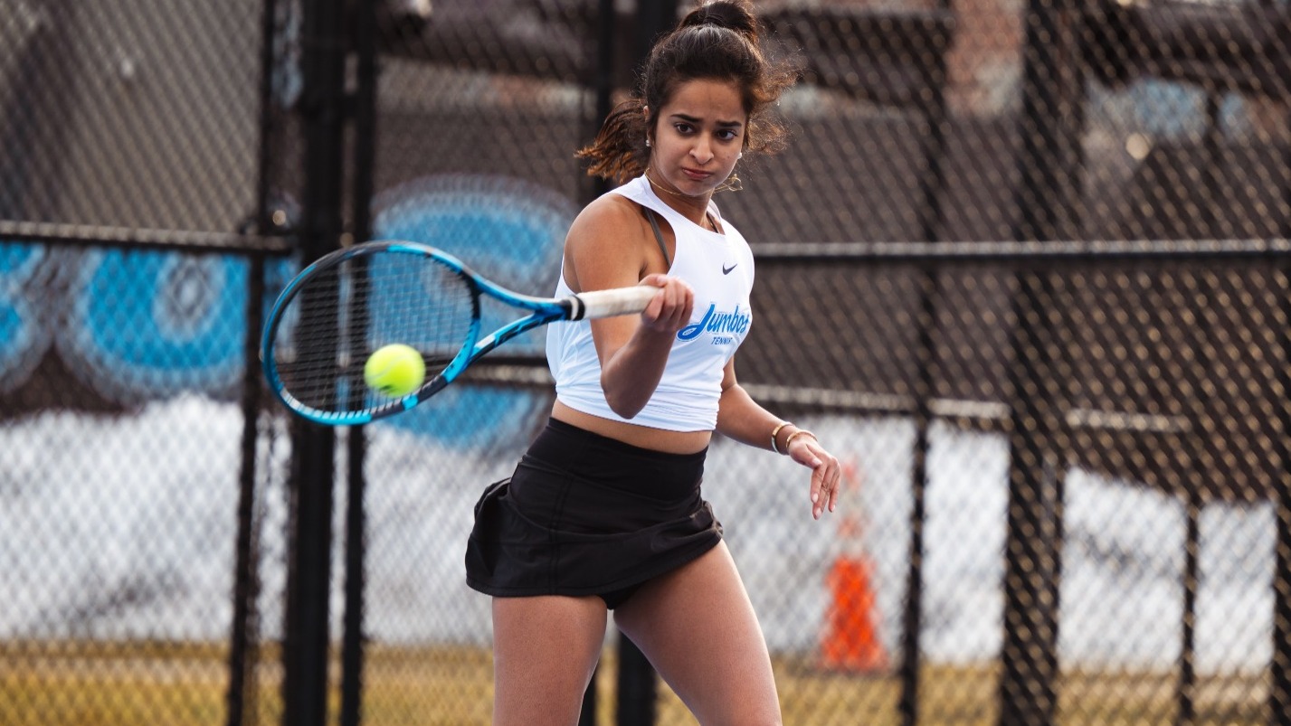 Nadia Khera Hits Shot Against Endicott College.