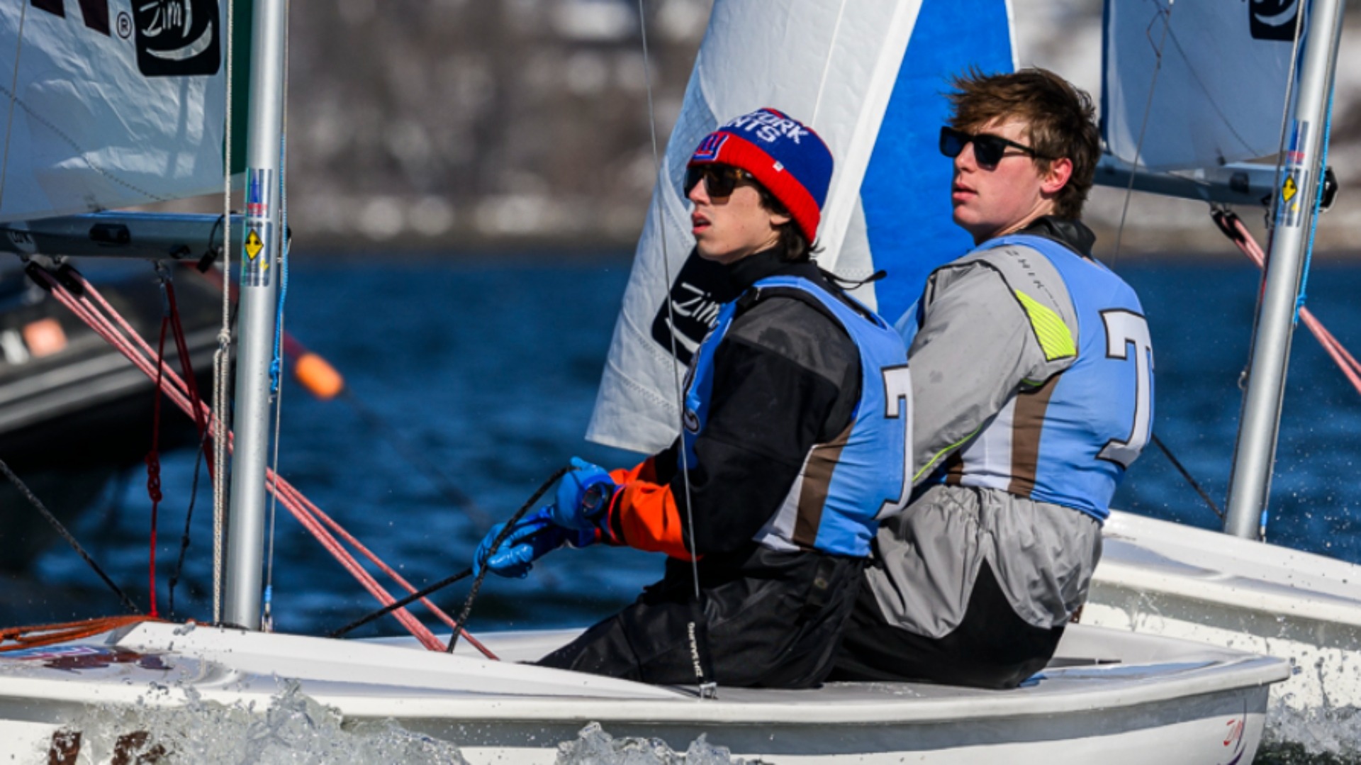 Wyatt Bischoff and Sean Beaver compete for the Jumbos at the O'Keefe Team Race.