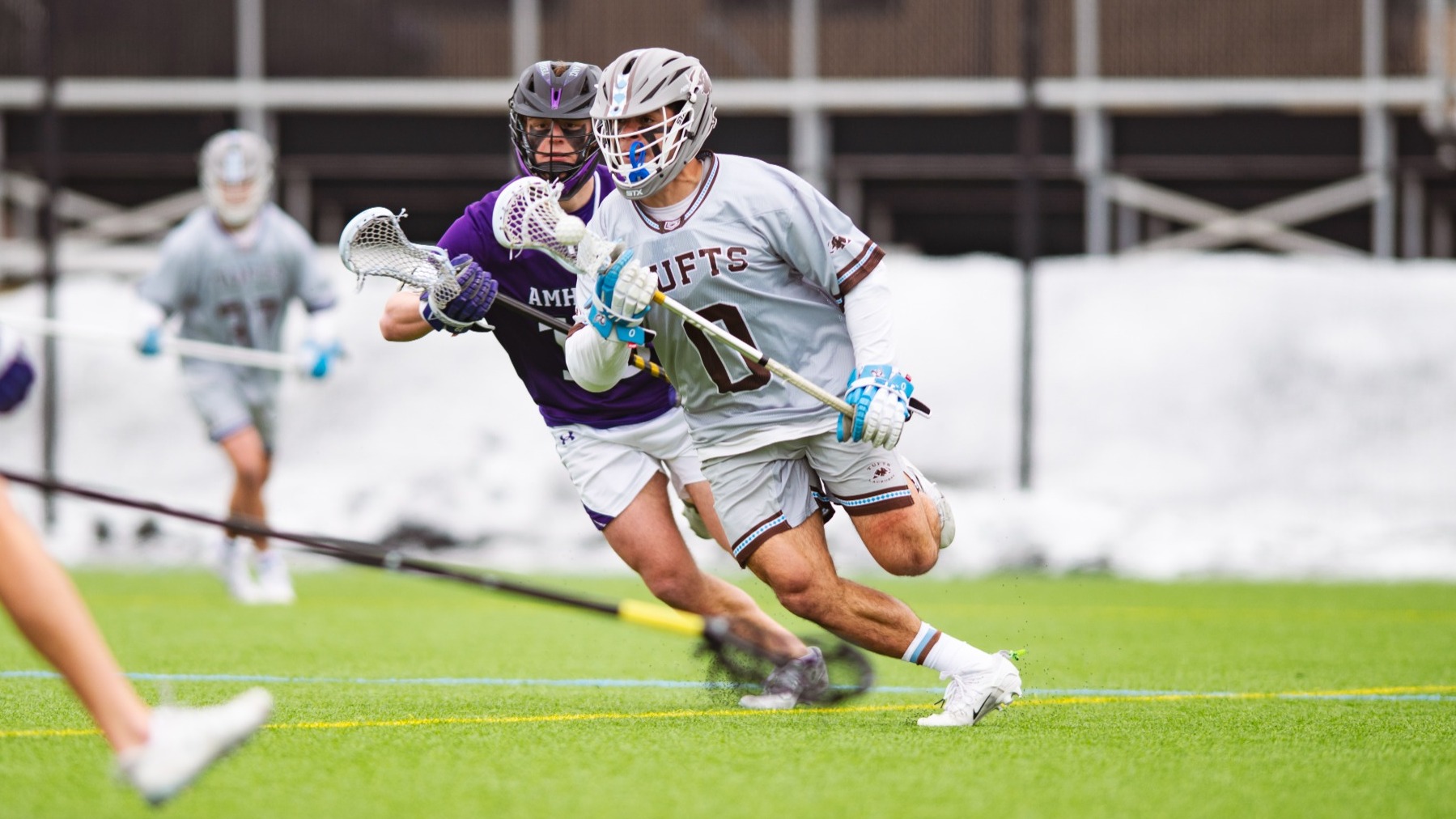 Victor Salcedo Wins Face-off against Amherst College Saturday, March 7.
