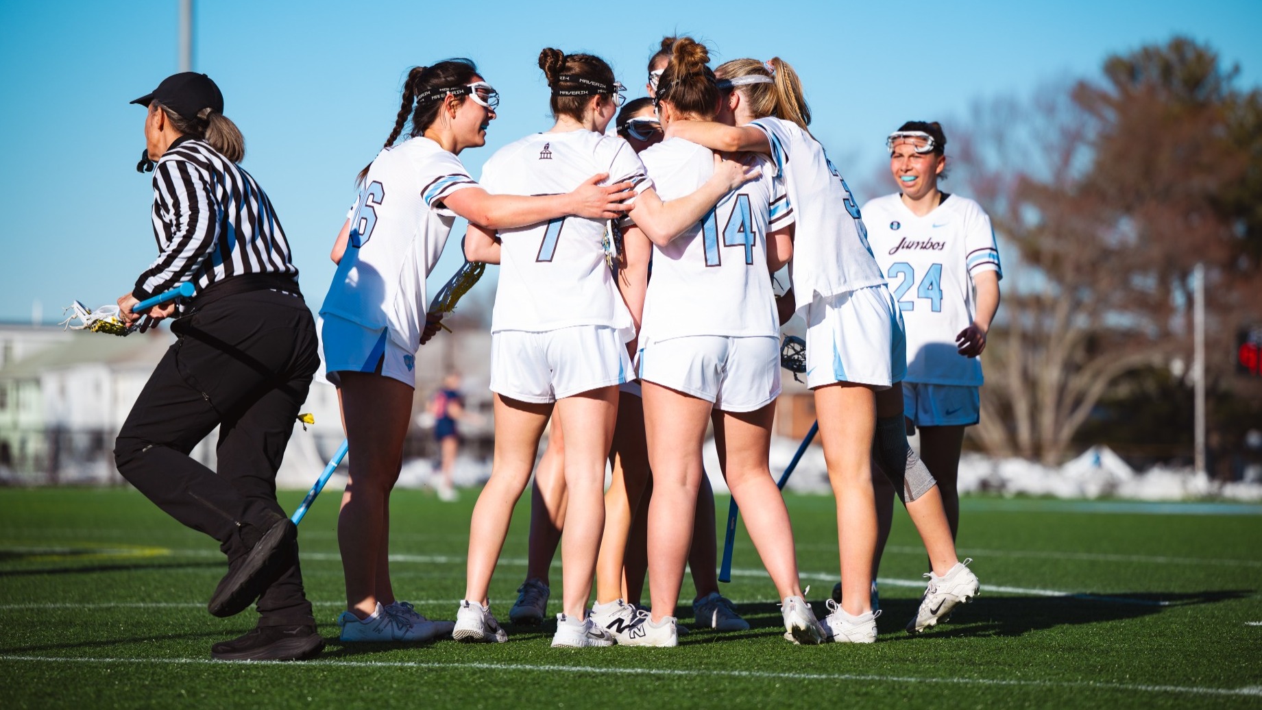 Tufts Women's Lacrosse Team Huddle