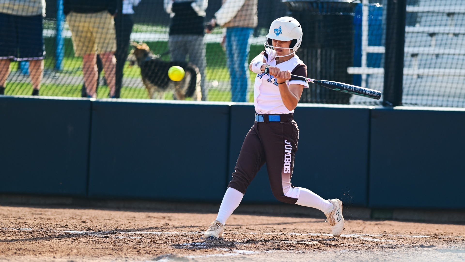 Madi Sewell makes contact in a game at Spicer Field.