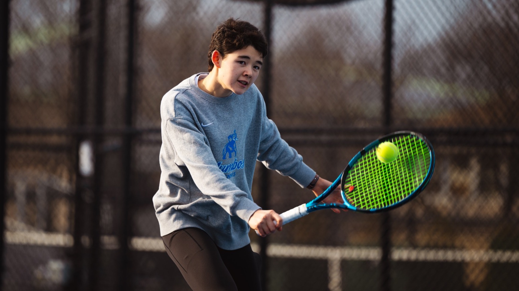 Kyra McCandless Hits Shot Against Endicott College March 28.