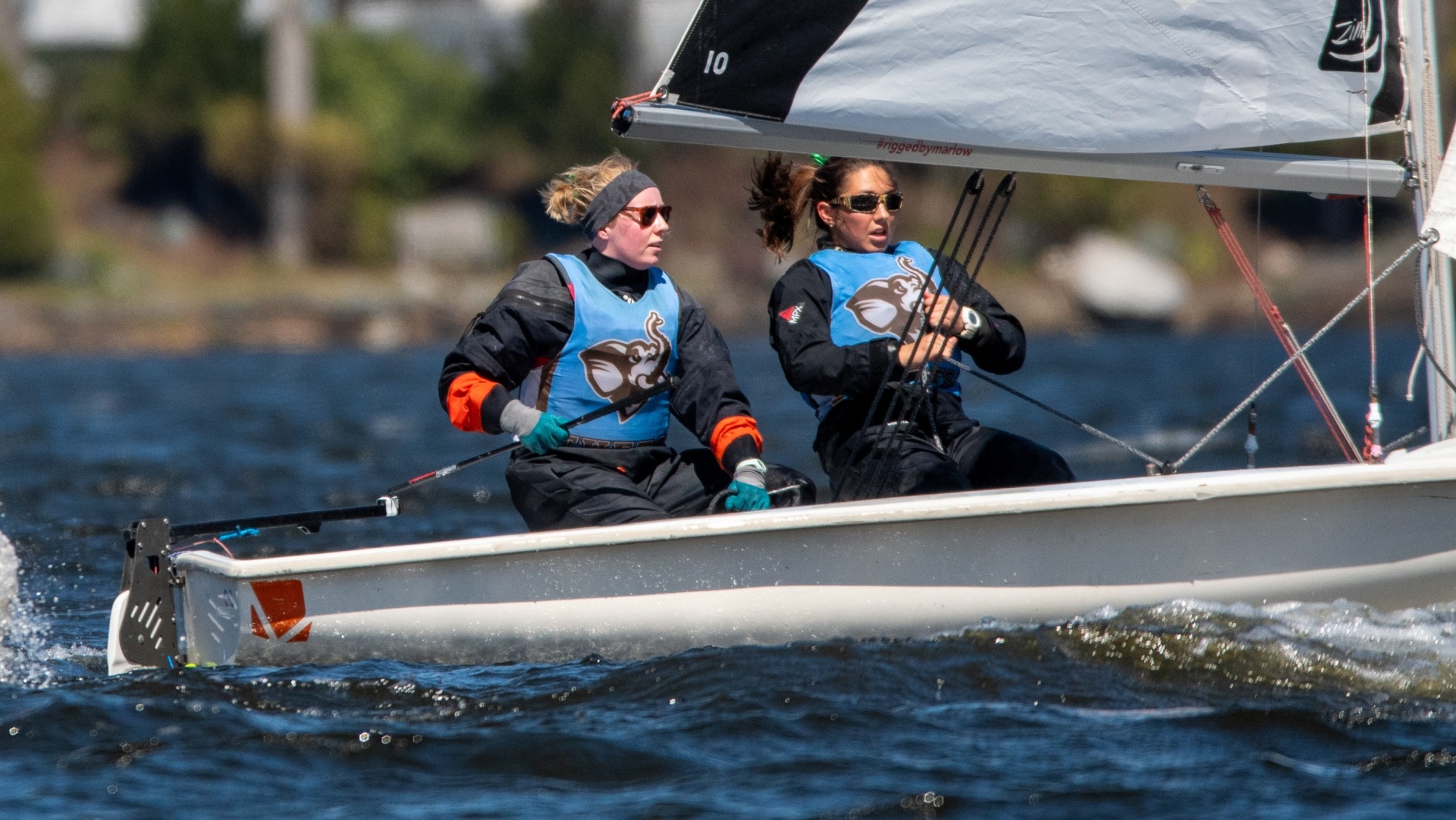 Tufts competes at the New England Team Race Championship on Upper Mystic Lake