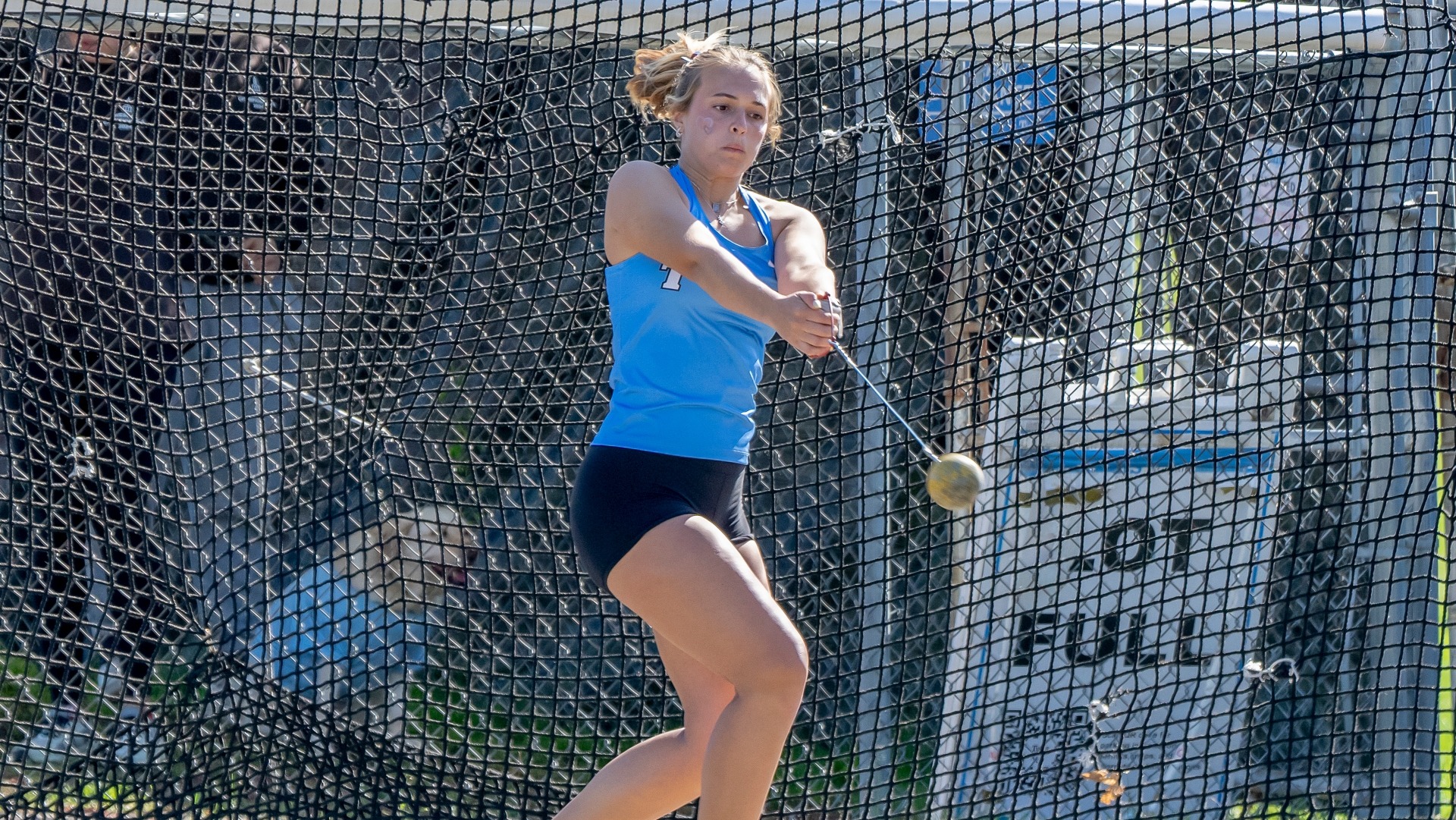 Tufts University's Ceci LaBarge competes in the hammer throw during the outdoor season.