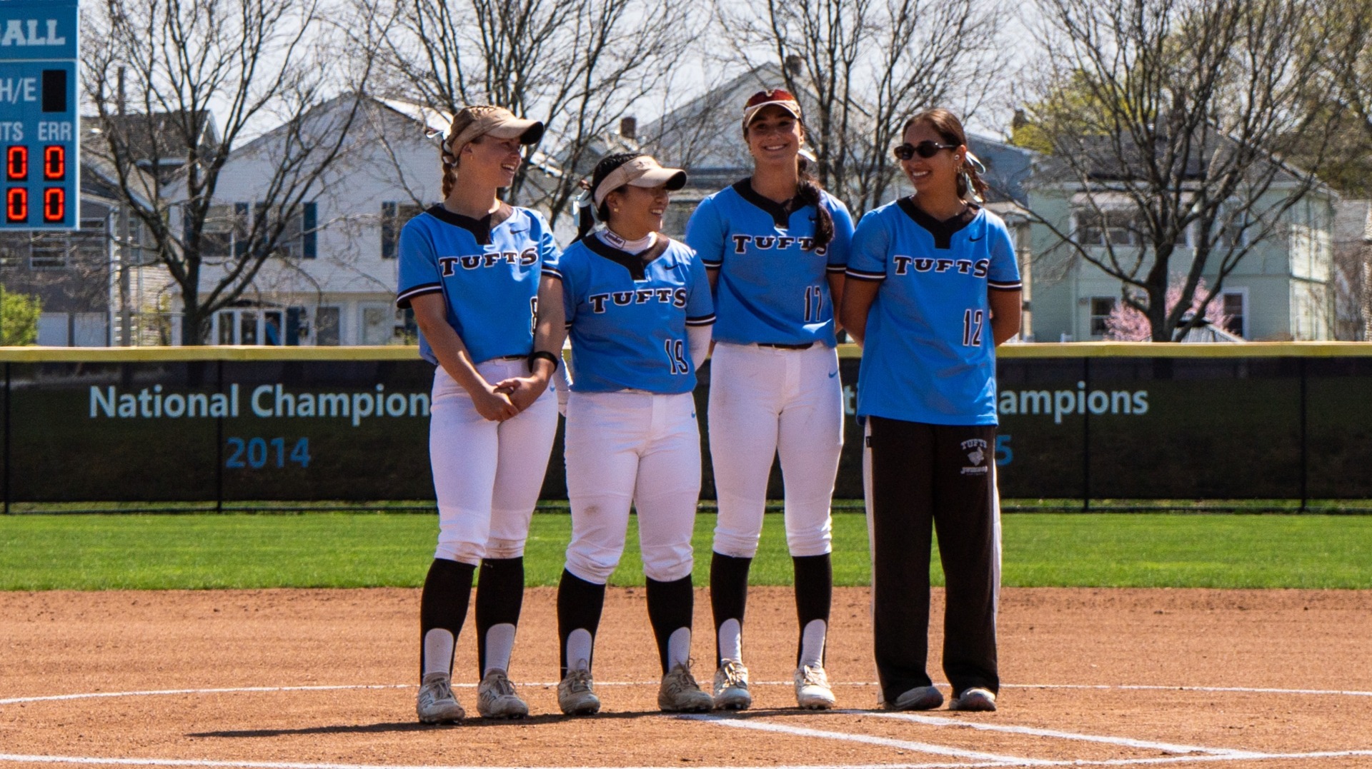 The Tufts Softball seniors were honored during the doubleheader with Middlebury.