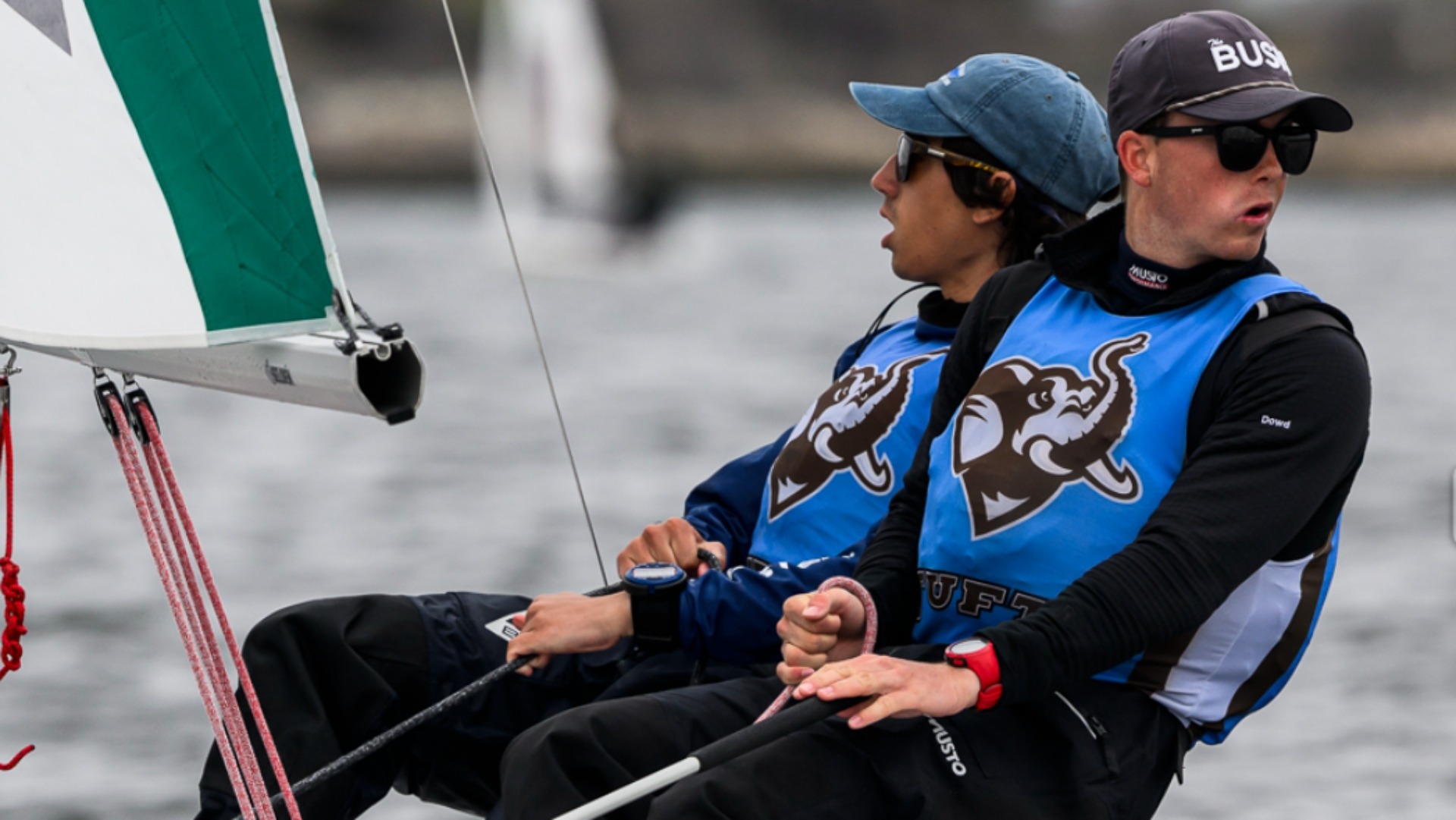 Pearse Dowd and Sean Beaver compete for the Jumbos at the New England Team Race Championship.