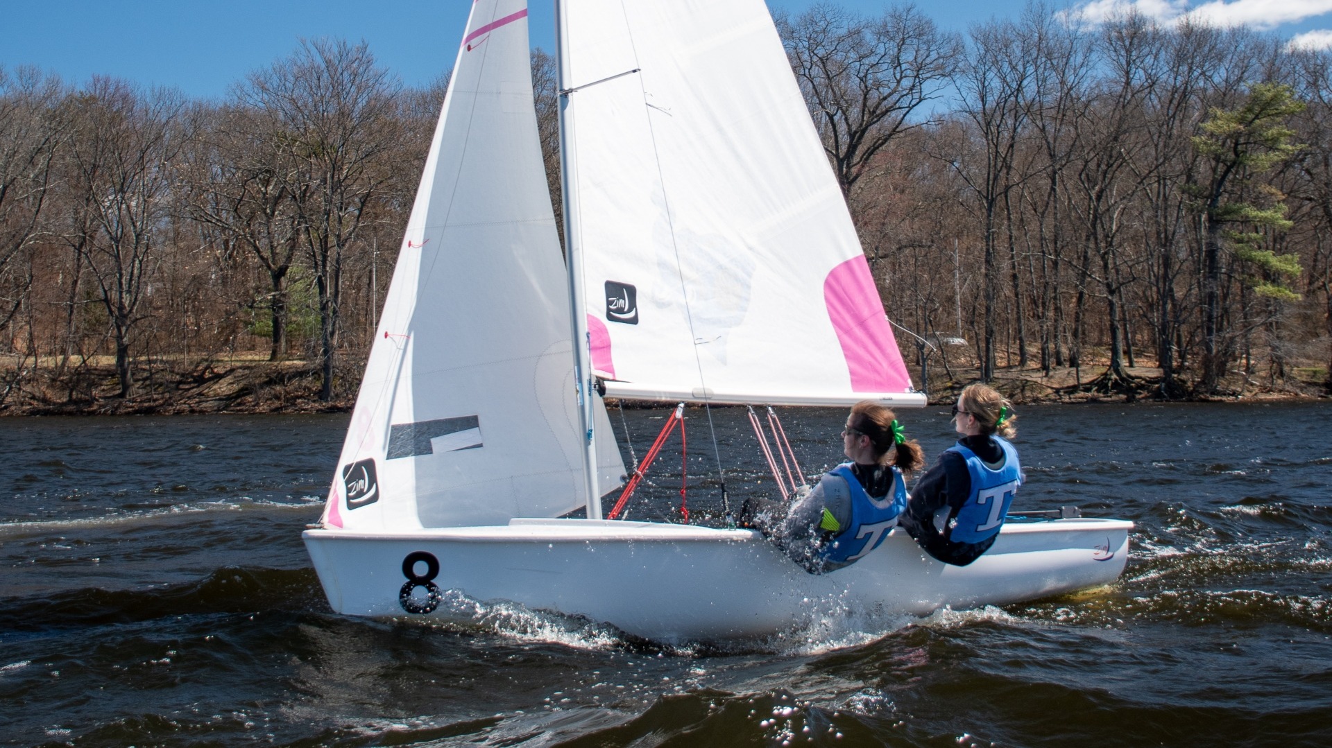 Maddie Janzen and Lilly Ladd compete at the New England Women's Team Race.