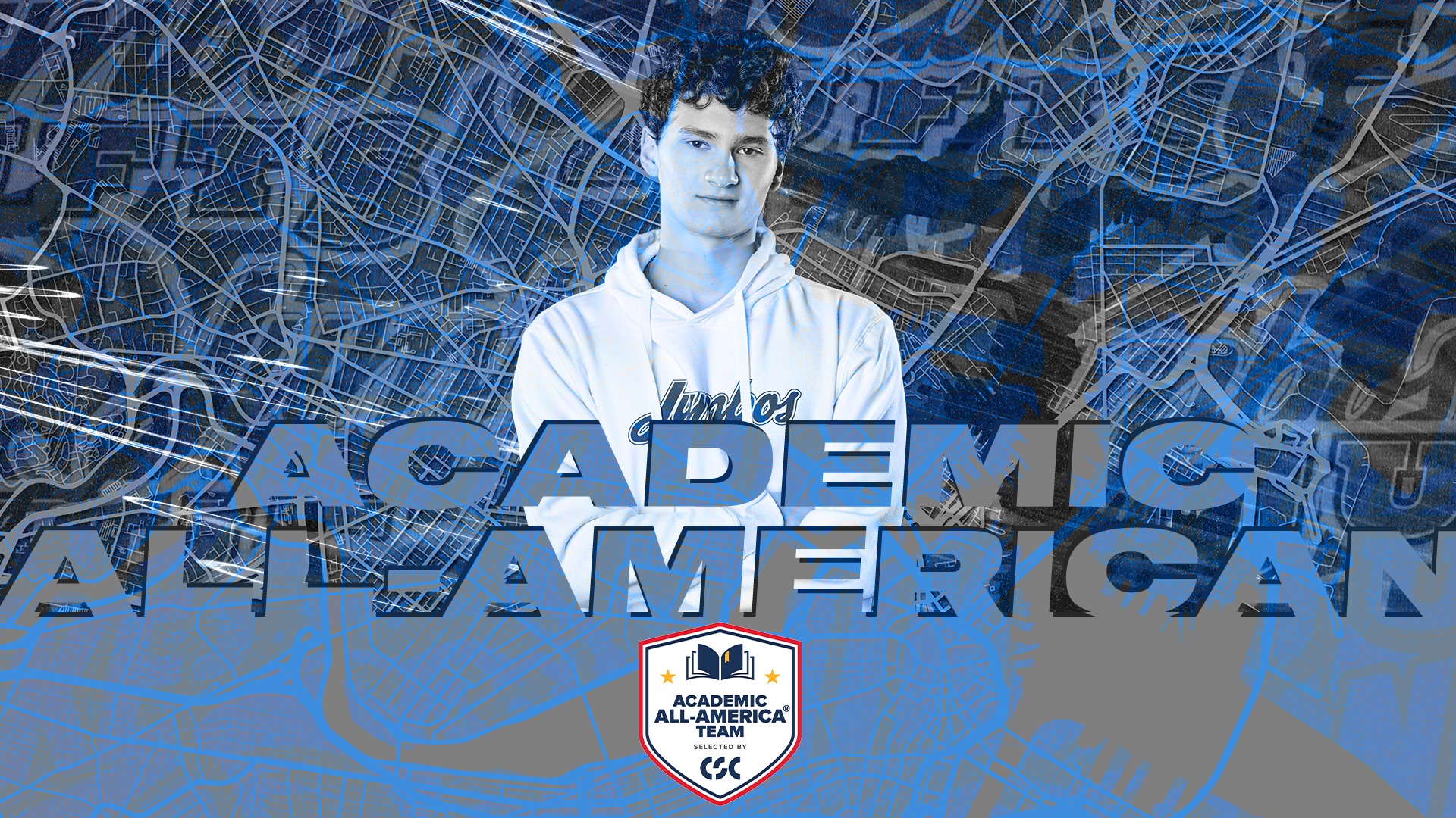This is the graphic for Jack Nussbaum earning Academic All-America honors.
