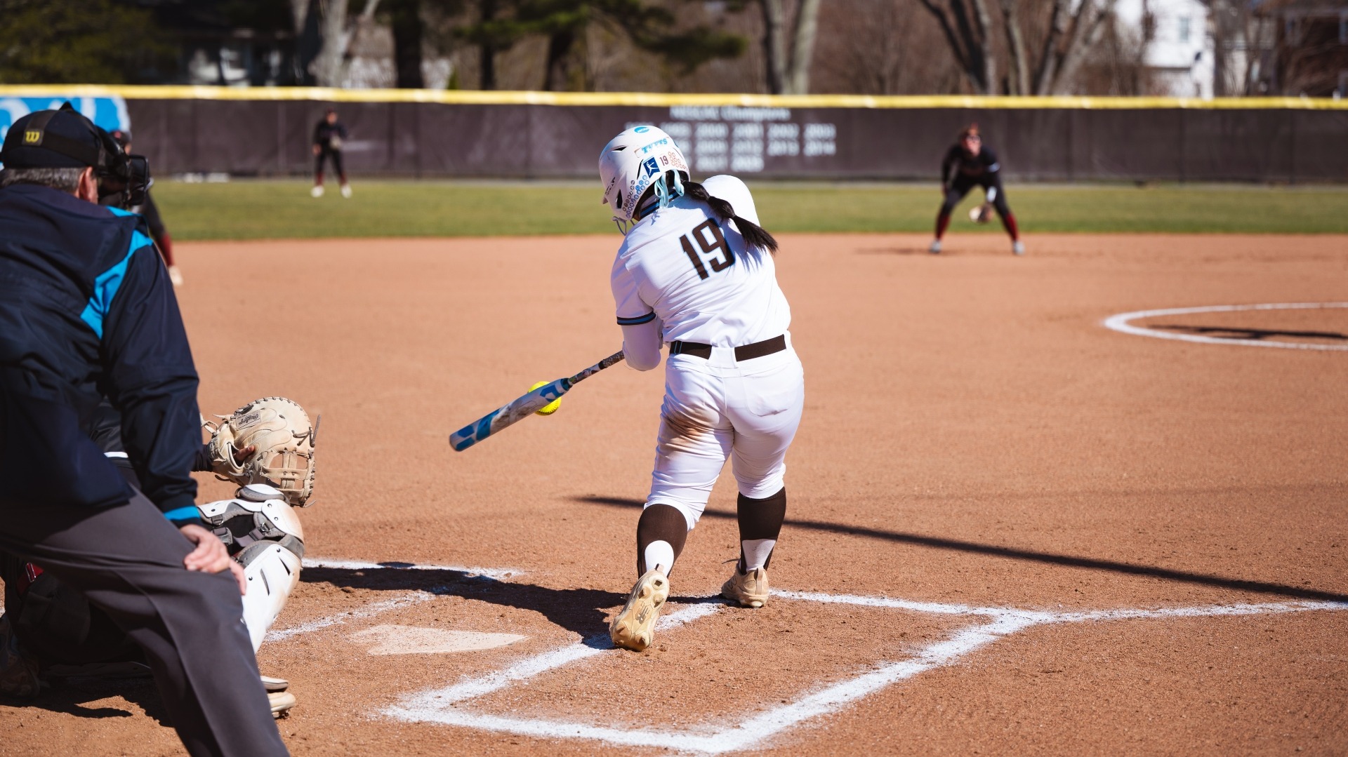 Lauryn Horita makes contact in Tufts' game versus Bates on March 29.