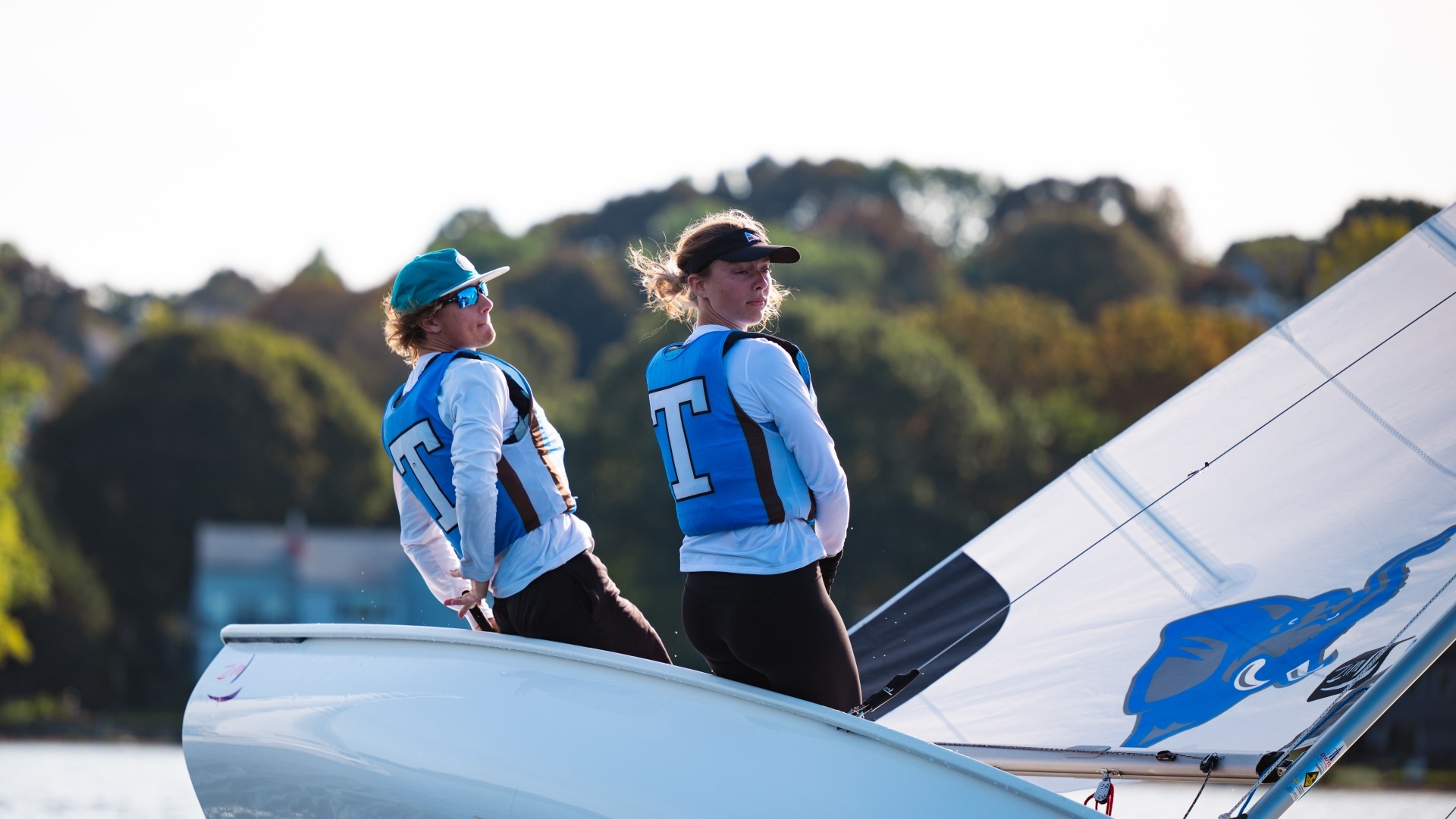 Ben Mueller and Kate Castleberry practice on Upper Mystic Lake.