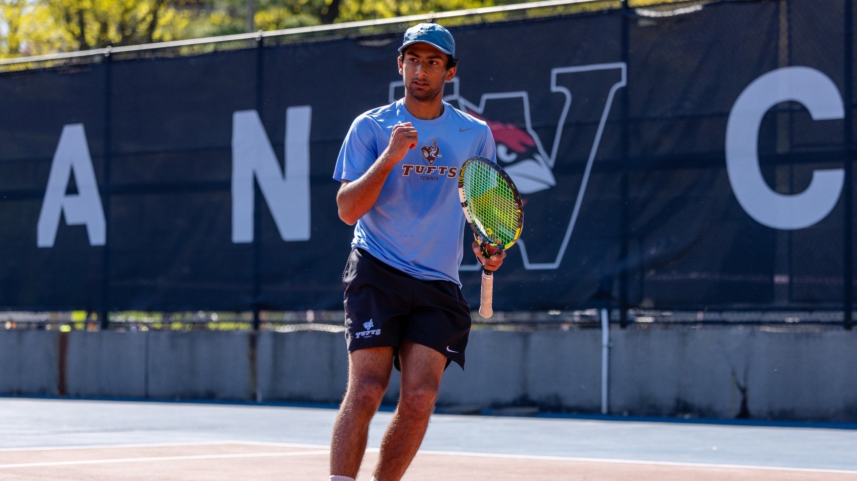 Kehtan Mehta Celebrates Point Against Bates College May 1, 2026.