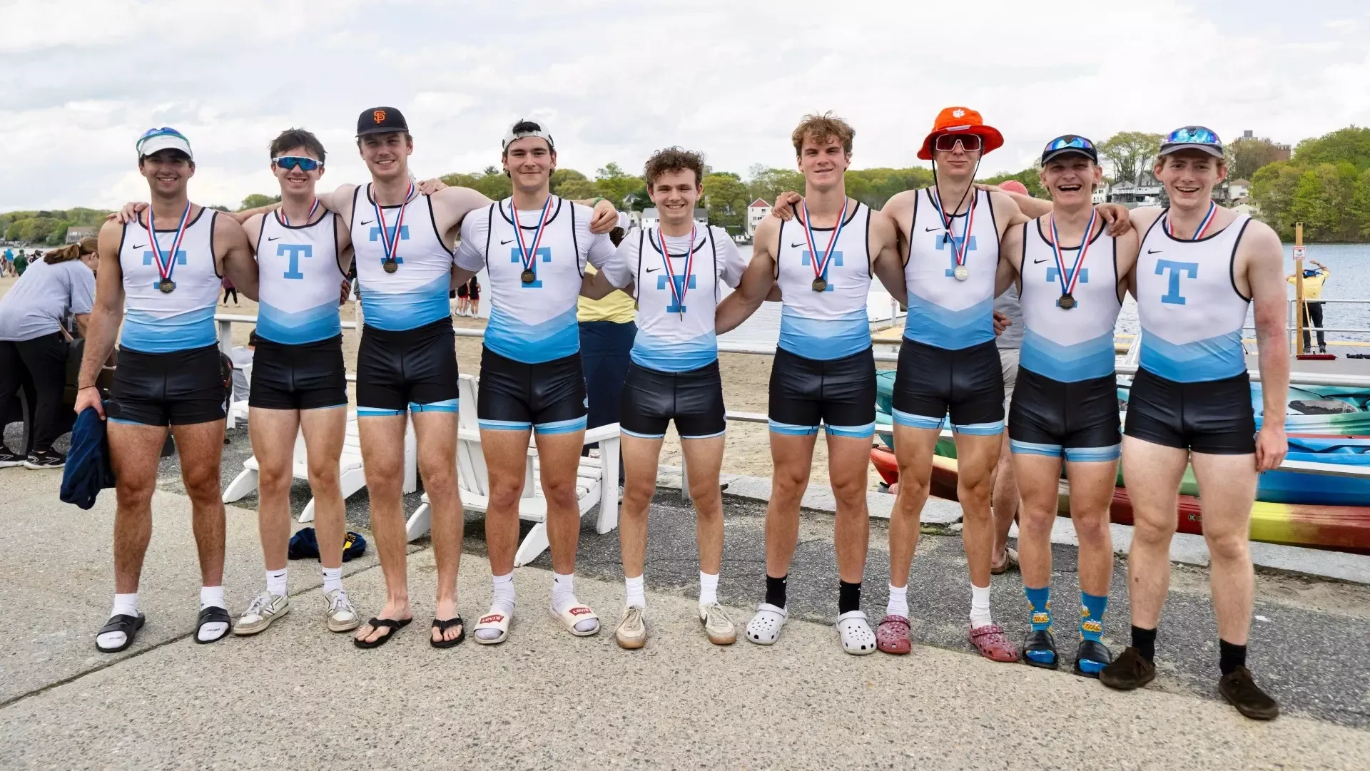 One of Tufts Men's Rowing's winning eights at the 2026 NIRC.
