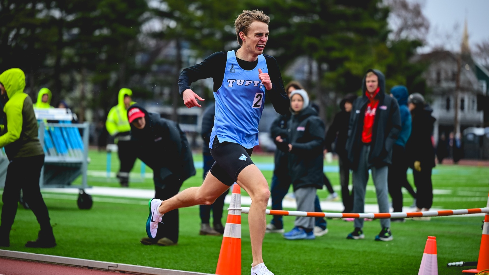 Quinn Hampson nears the finish line in a race at Ellis Oval.