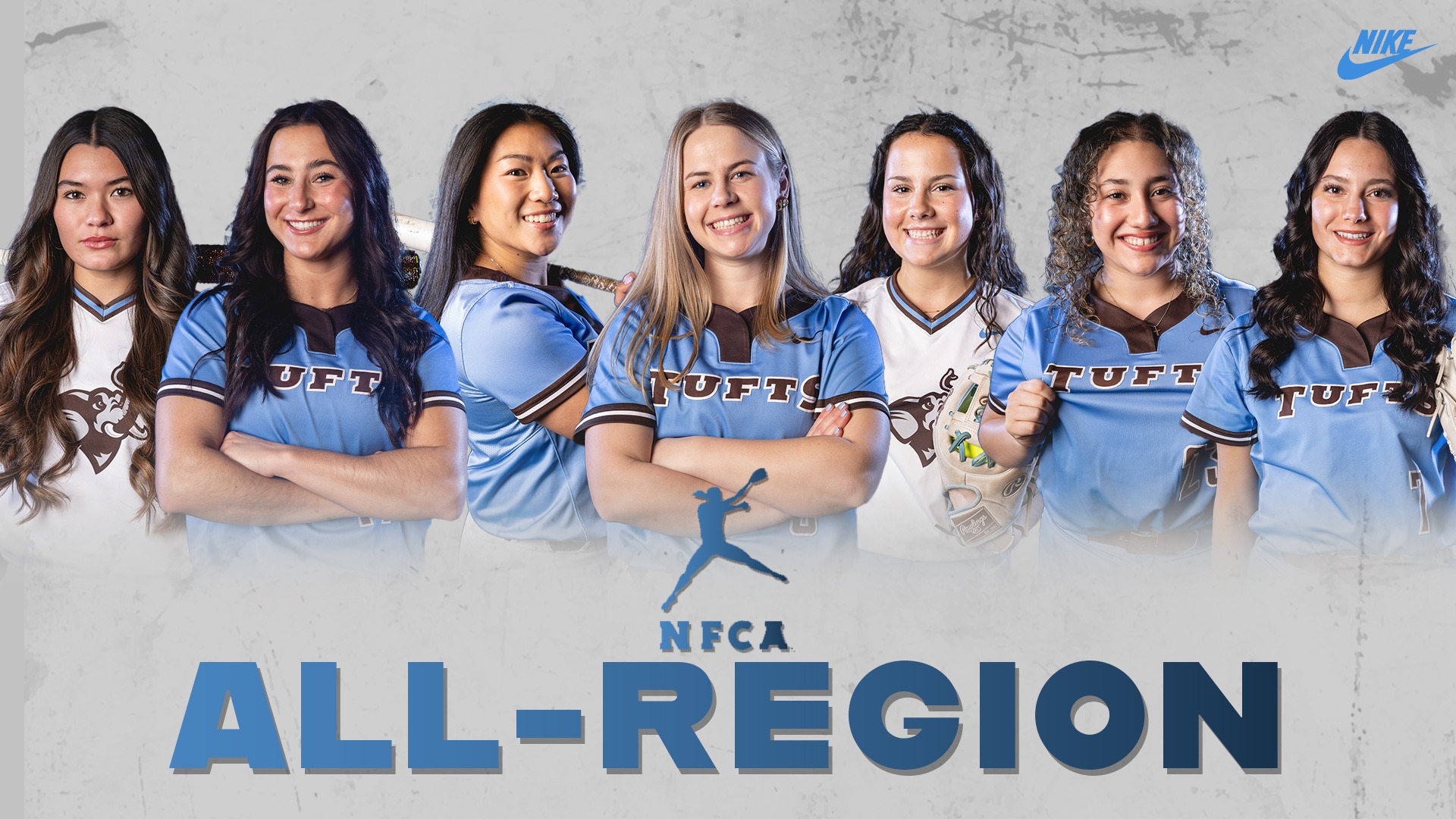 This is the graphic for the Tufts Softball All-Region honorees.