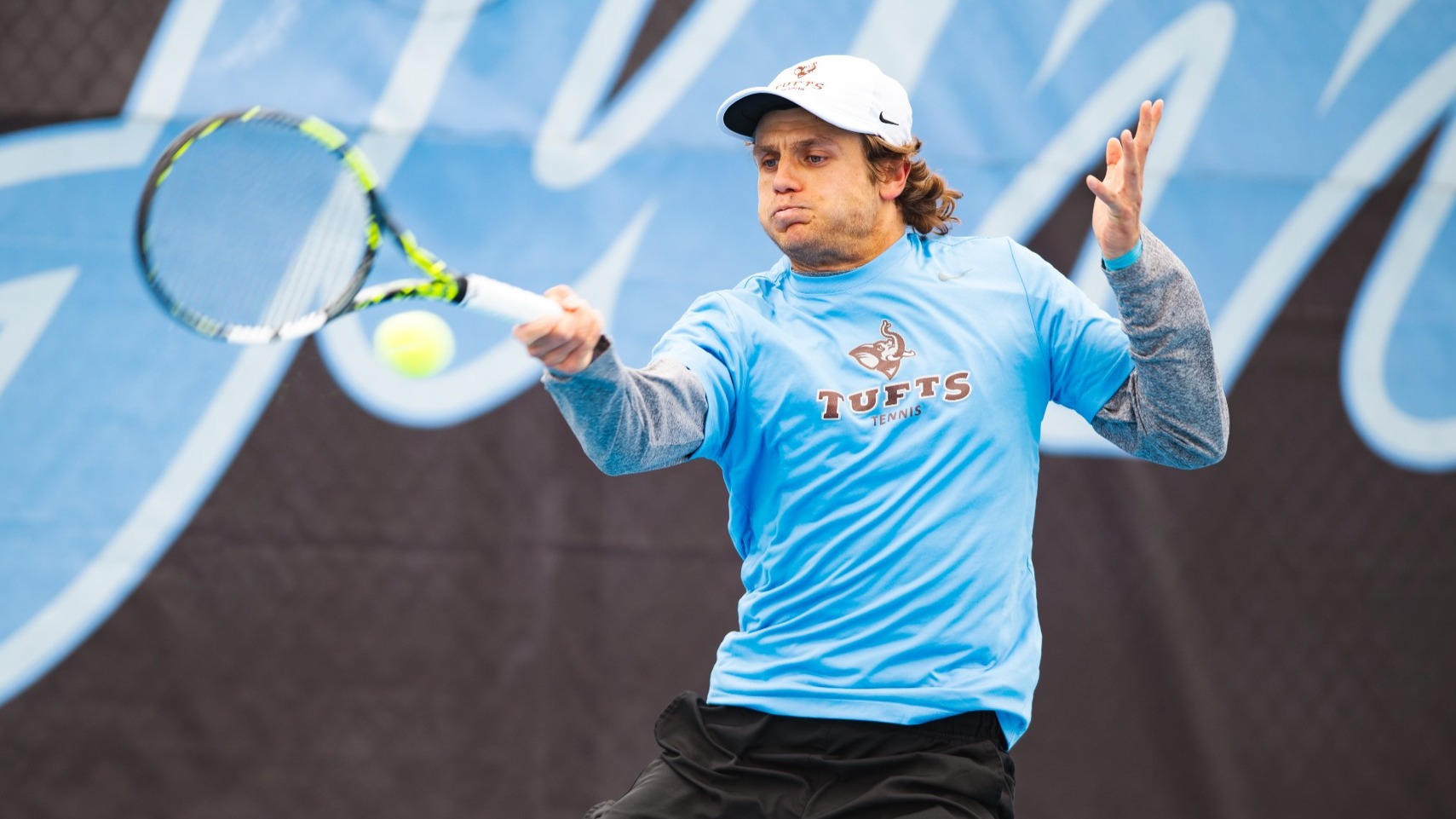 Alex Ganchev Hits Shot Against Bowdoin College April 4.