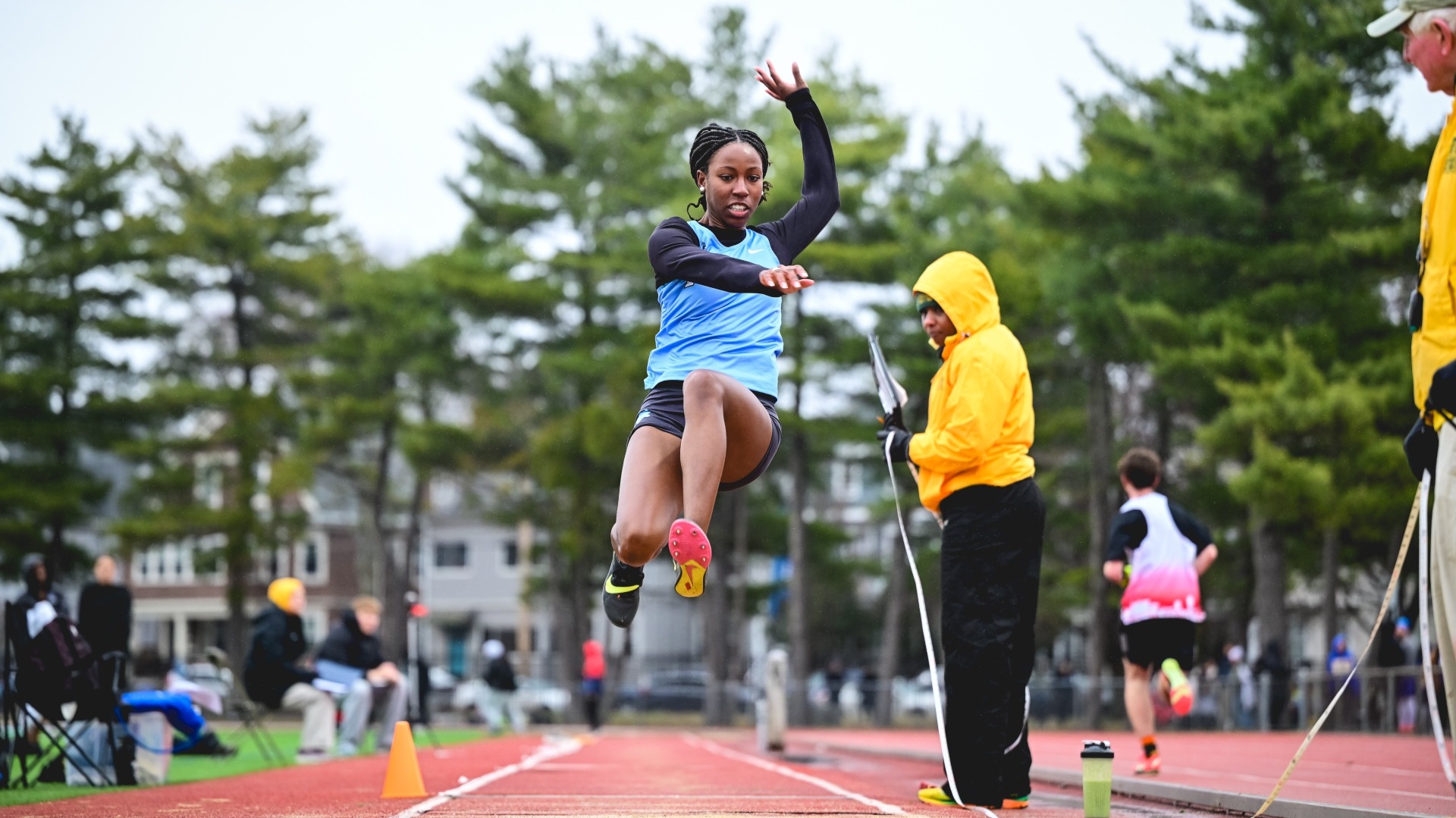 Nora Jean-Jacques competes in the jumps at Ellis Oval.
