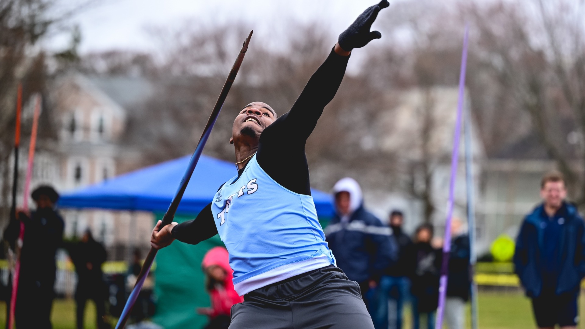 Randy Hamilton unleashes a javelin throw at Ellis Oval in 2025.