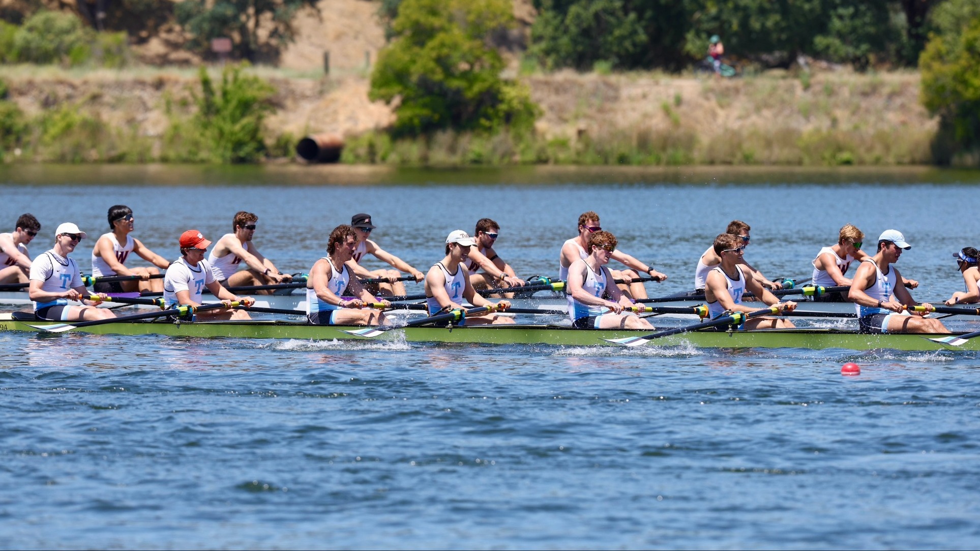 Tufts 1V8+ rows at IRA Championships May 30.