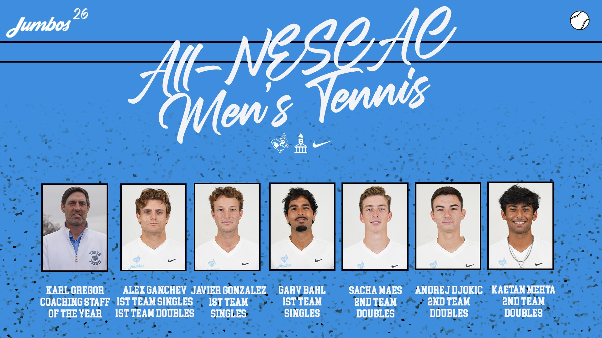 All-NESCAC Men's Tennis 2026 Release Graphic