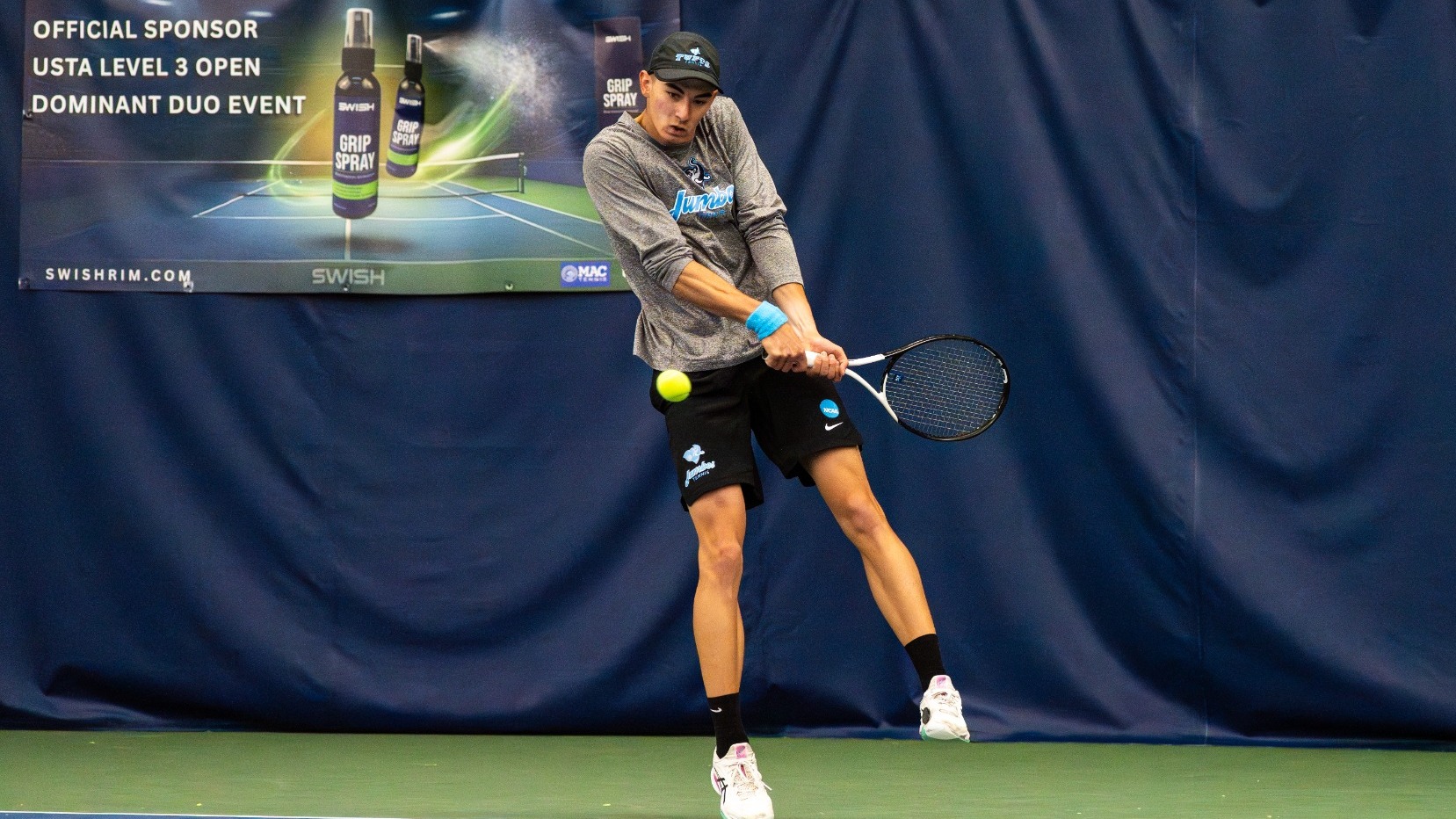 Andrej Djokic Hits Backhand Against Baruch Saturday, May 9.